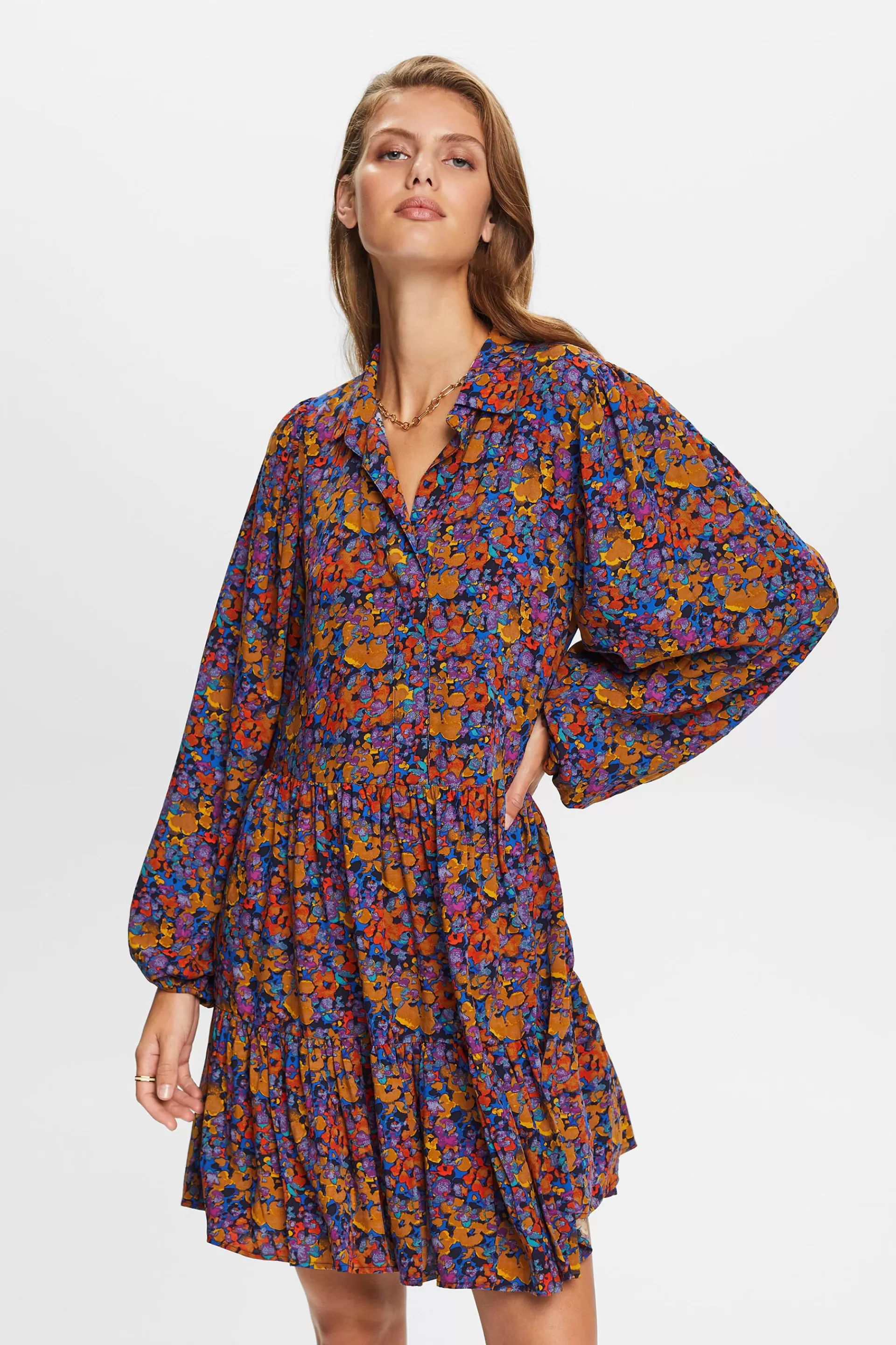 Minikleid mit Print, LENZING™ ECOVERO™-ESPRIT Discount