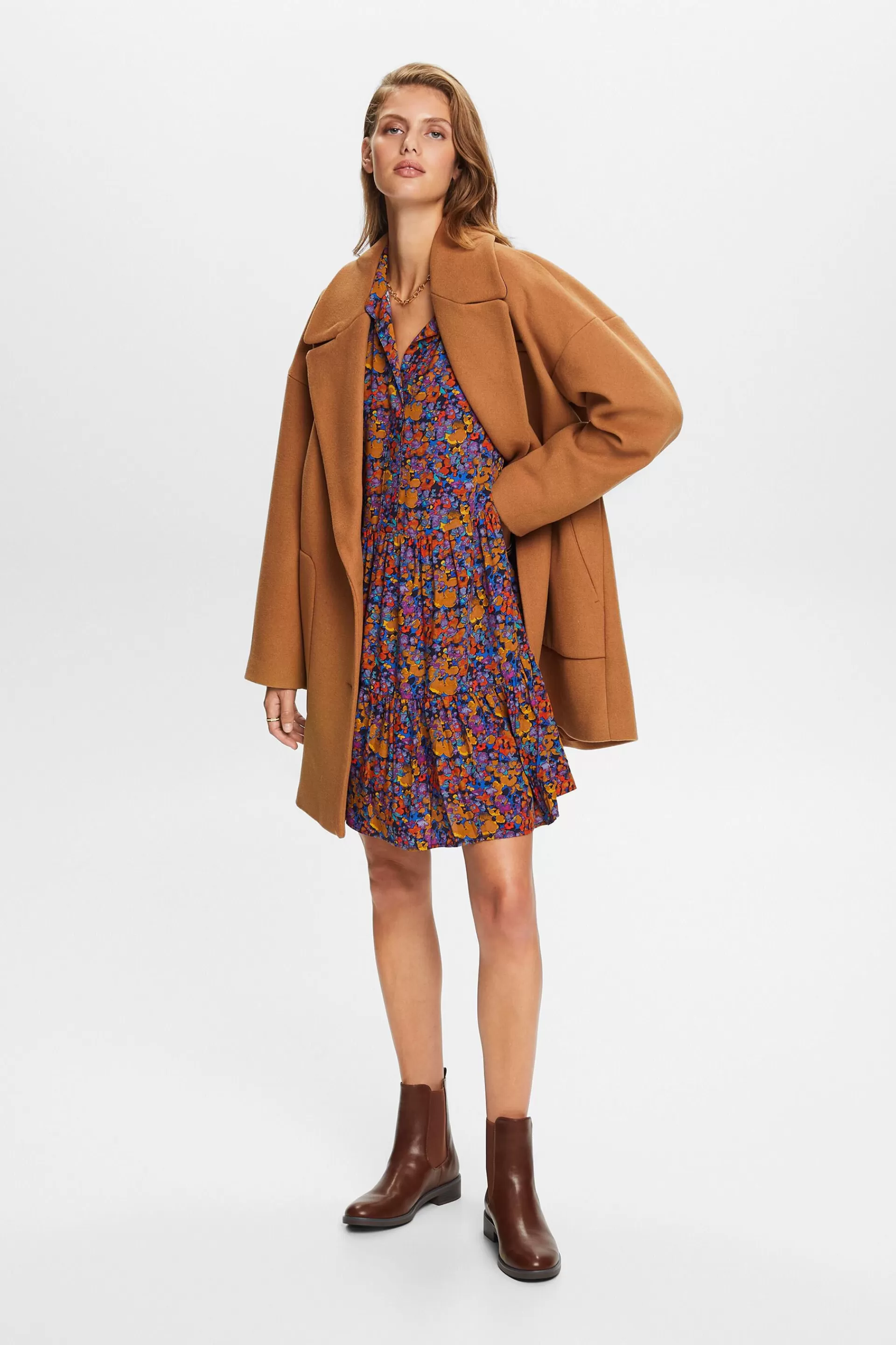 Minikleid mit Print, LENZING™ ECOVERO™-ESPRIT Discount