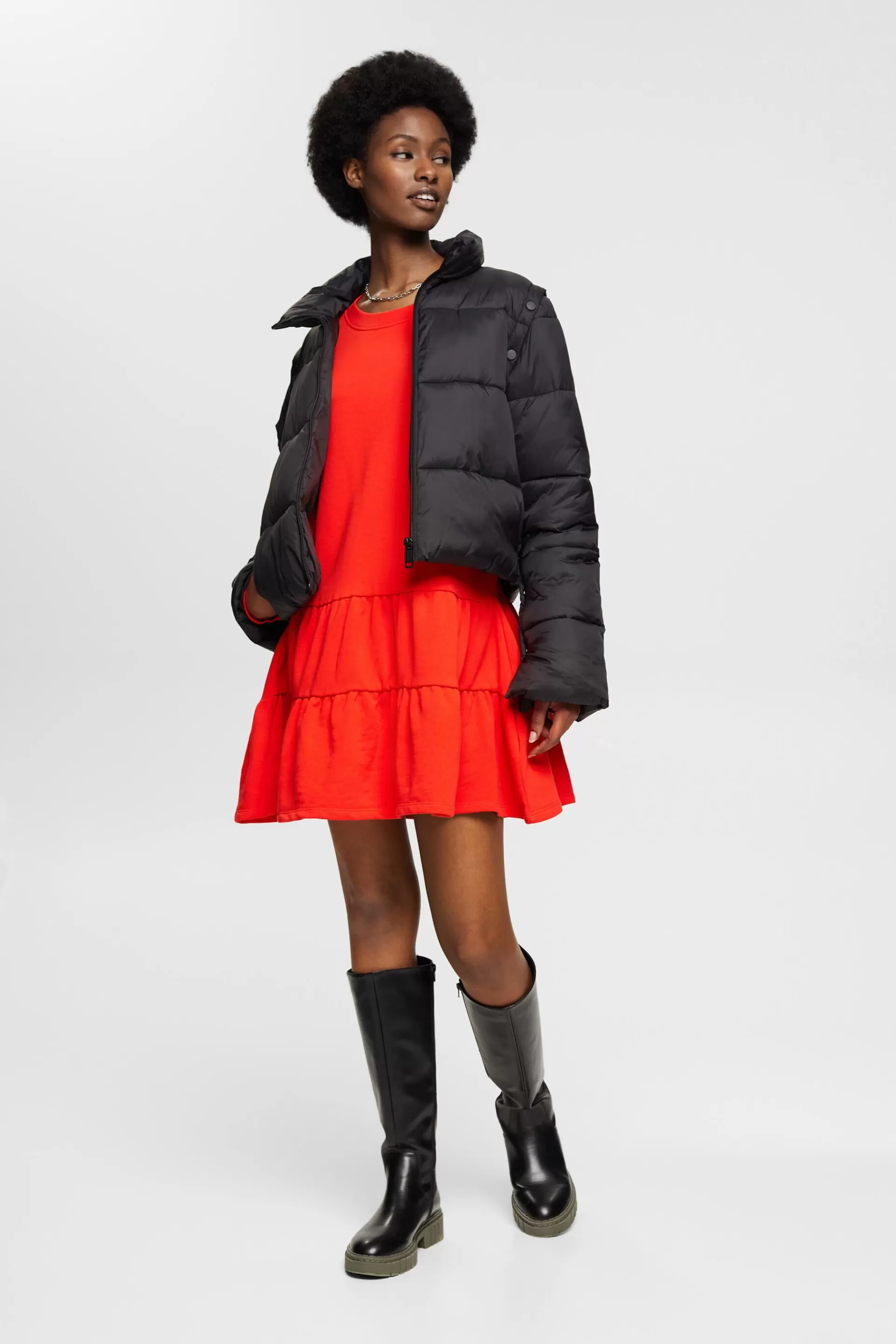 Mini-Sweatshirt-Kleid mit Rüschen-ESPRIT Cheap