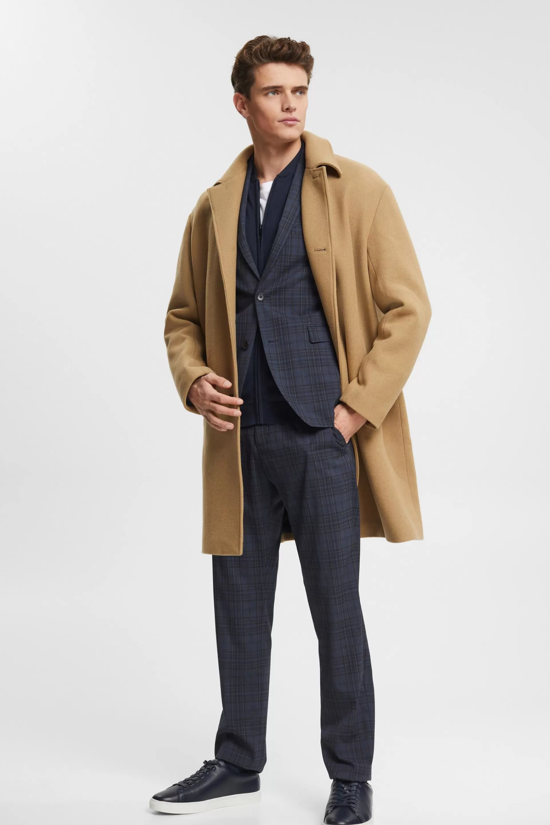Mix & Match: Einreihiger Blazer mit Karomuster-ESPRIT Cheap