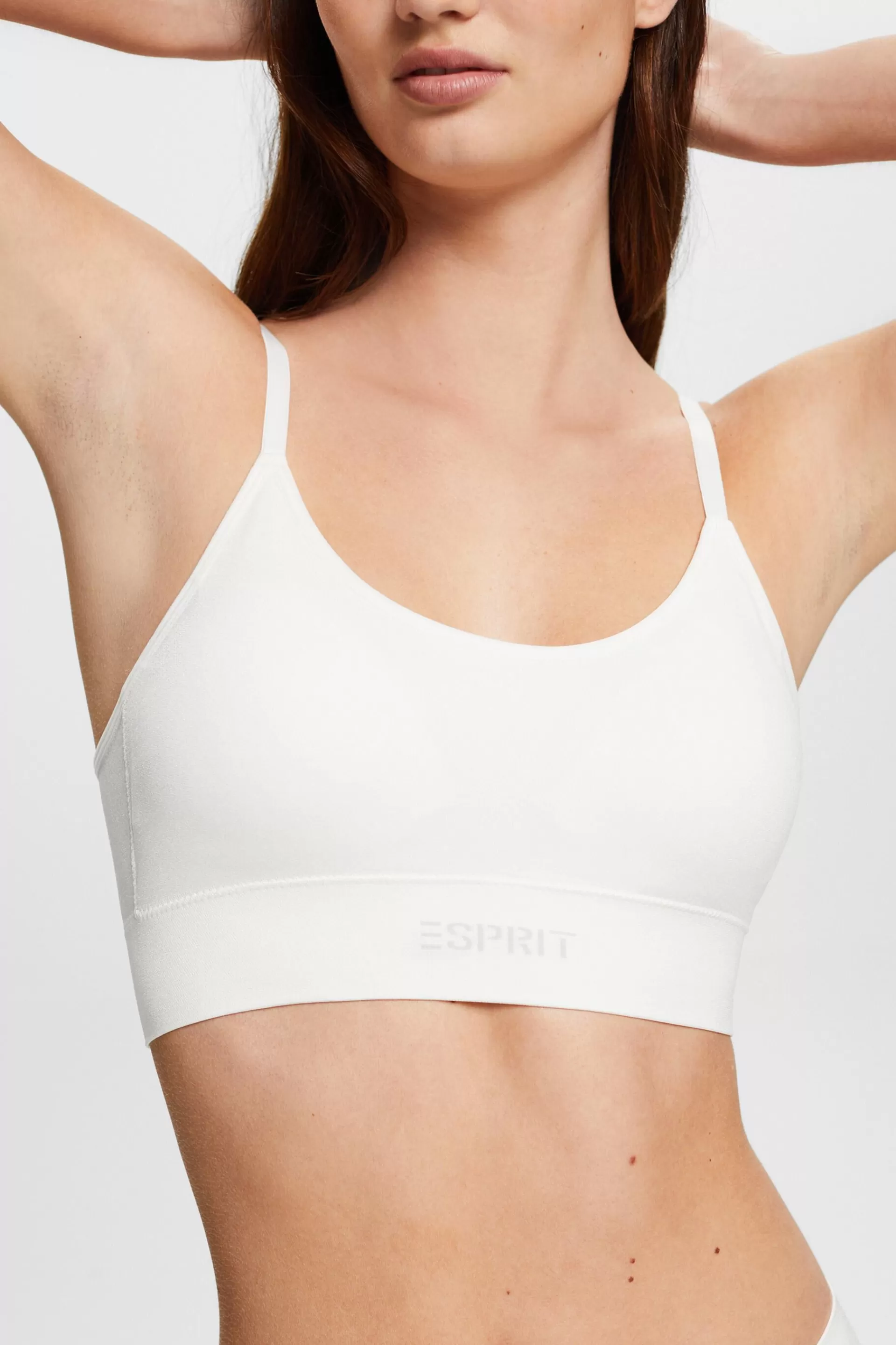 Nahtloses, wattiertes Bustier mit Logo-ESPRIT Flash Sale