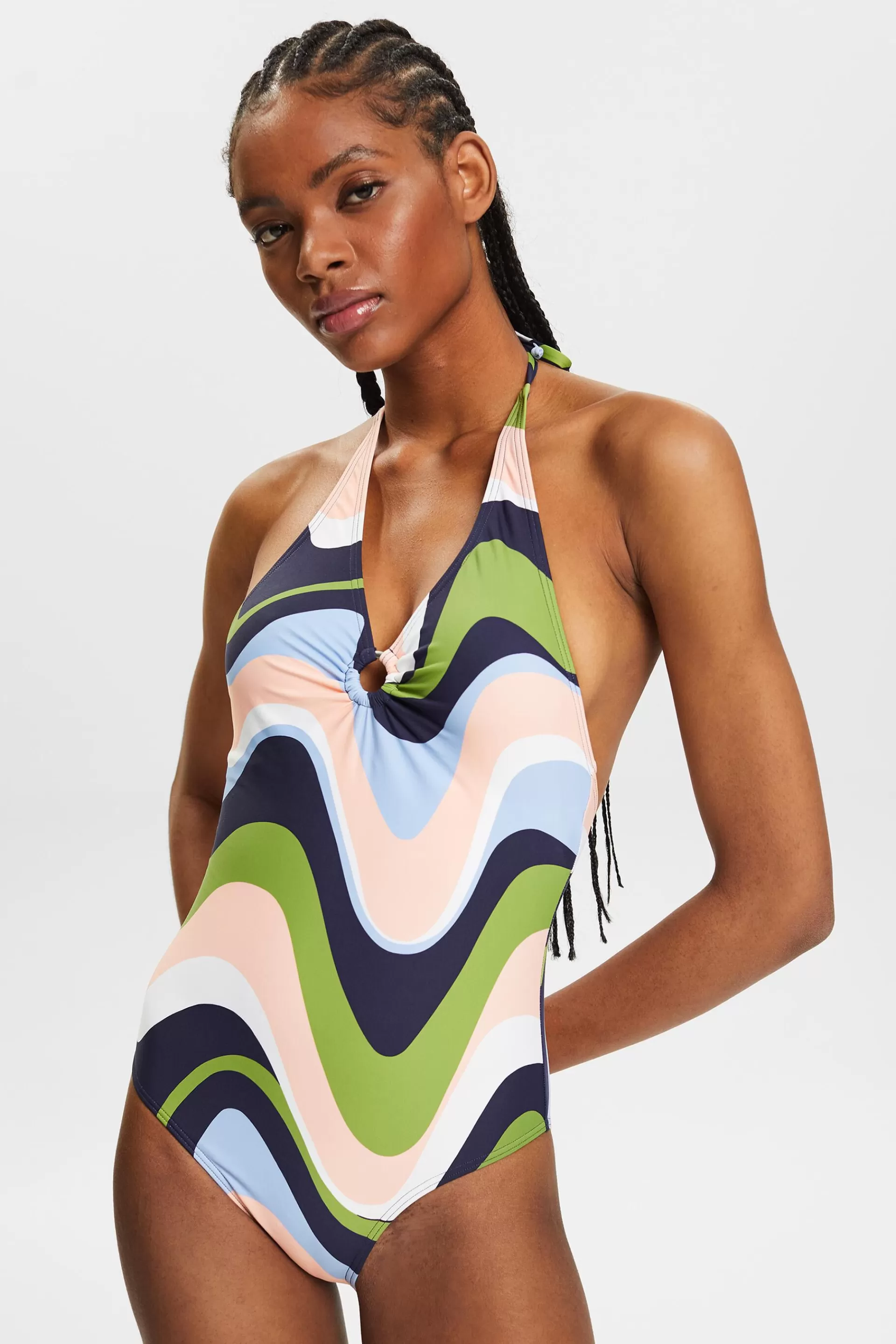 Neckholder-Badeanzug mit Print-ESPRIT Best Sale