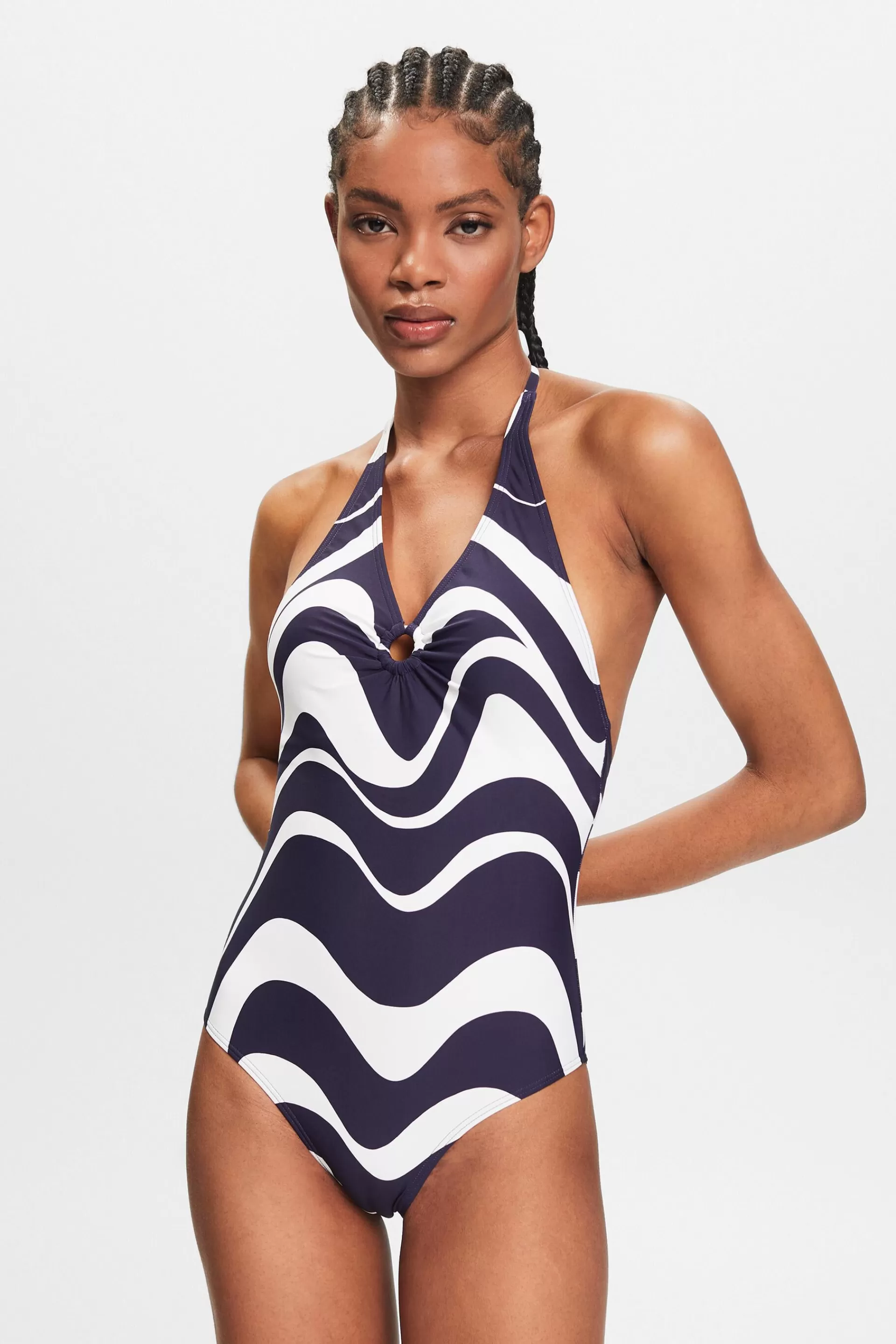 Neckholder-Badeanzug mit Print-ESPRIT Shop