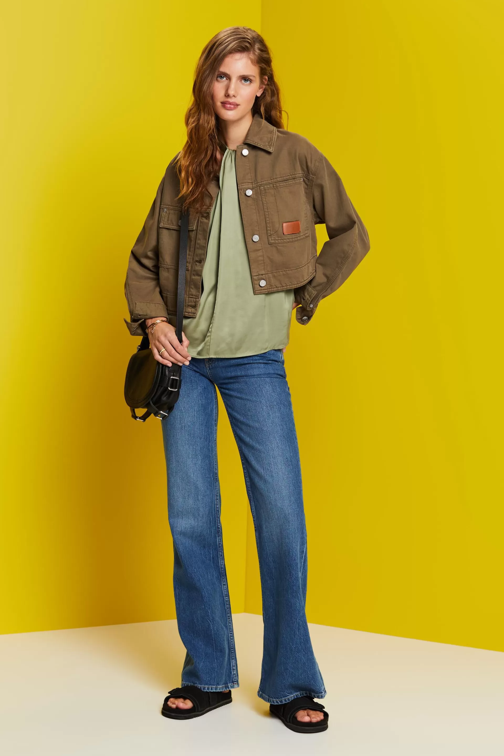 Neckholder-Satinbluse, LENZING™ ECOVERO™-ESPRIT Best