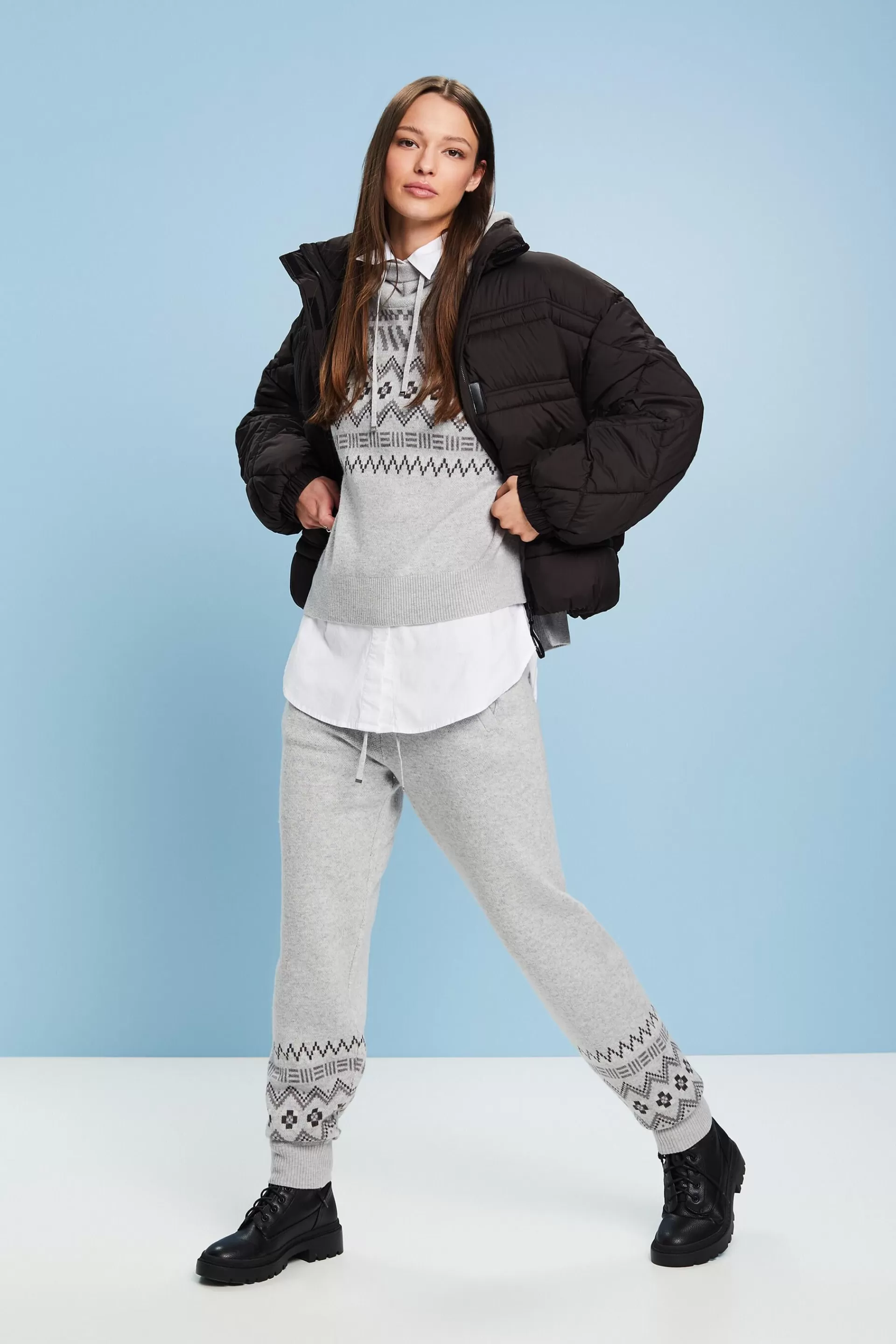 Norweger-Pullover aus Wolle und Kaschmir-ESPRIT Outlet