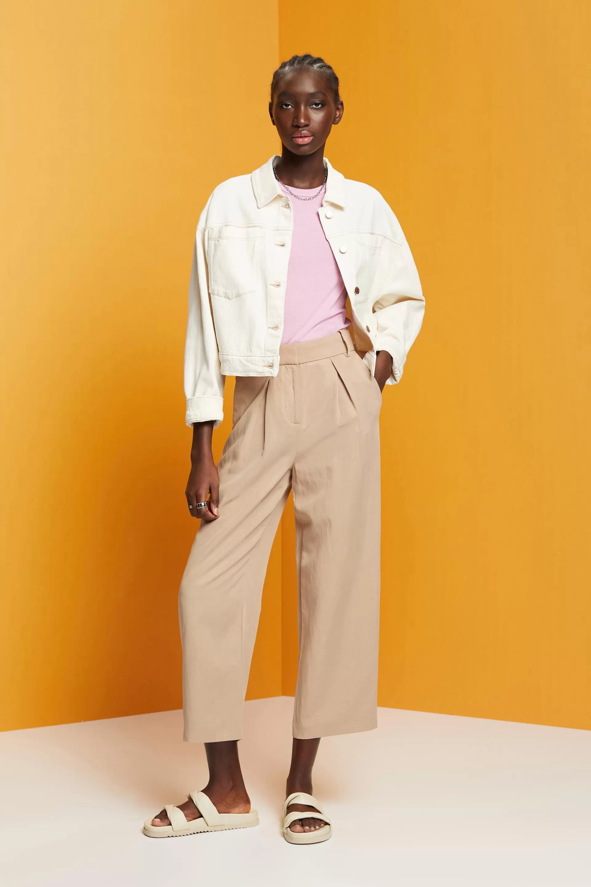 Oversize Jeansjacke in Cropped-Länge-ESPRIT Shop