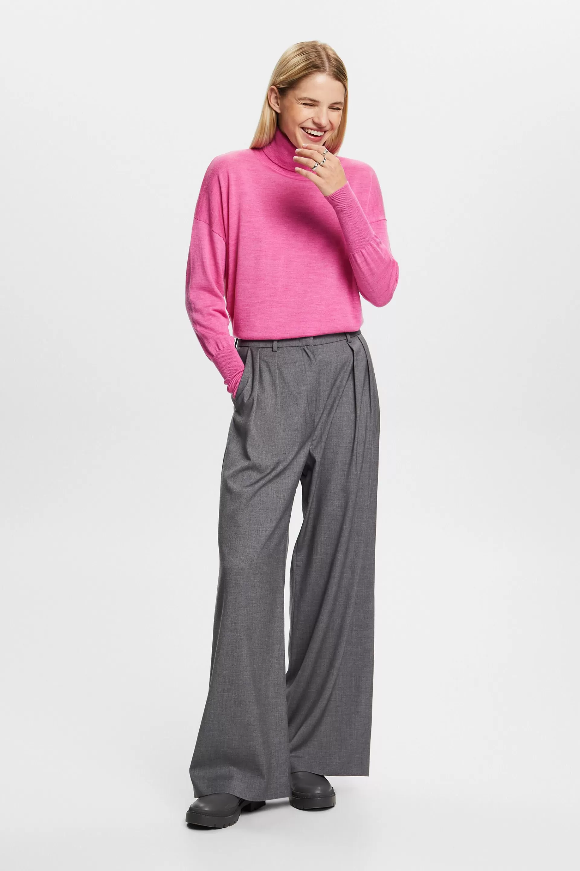 Oversize Rollkragenpullover aus Wolle-ESPRIT Best Sale
