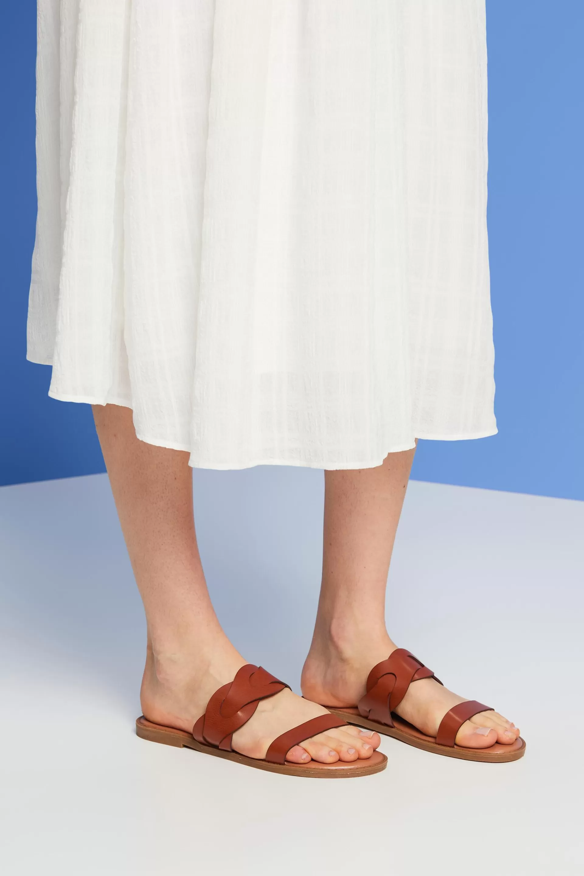 Pantoletten aus geflochtenem veganem Leder-ESPRIT Fashion