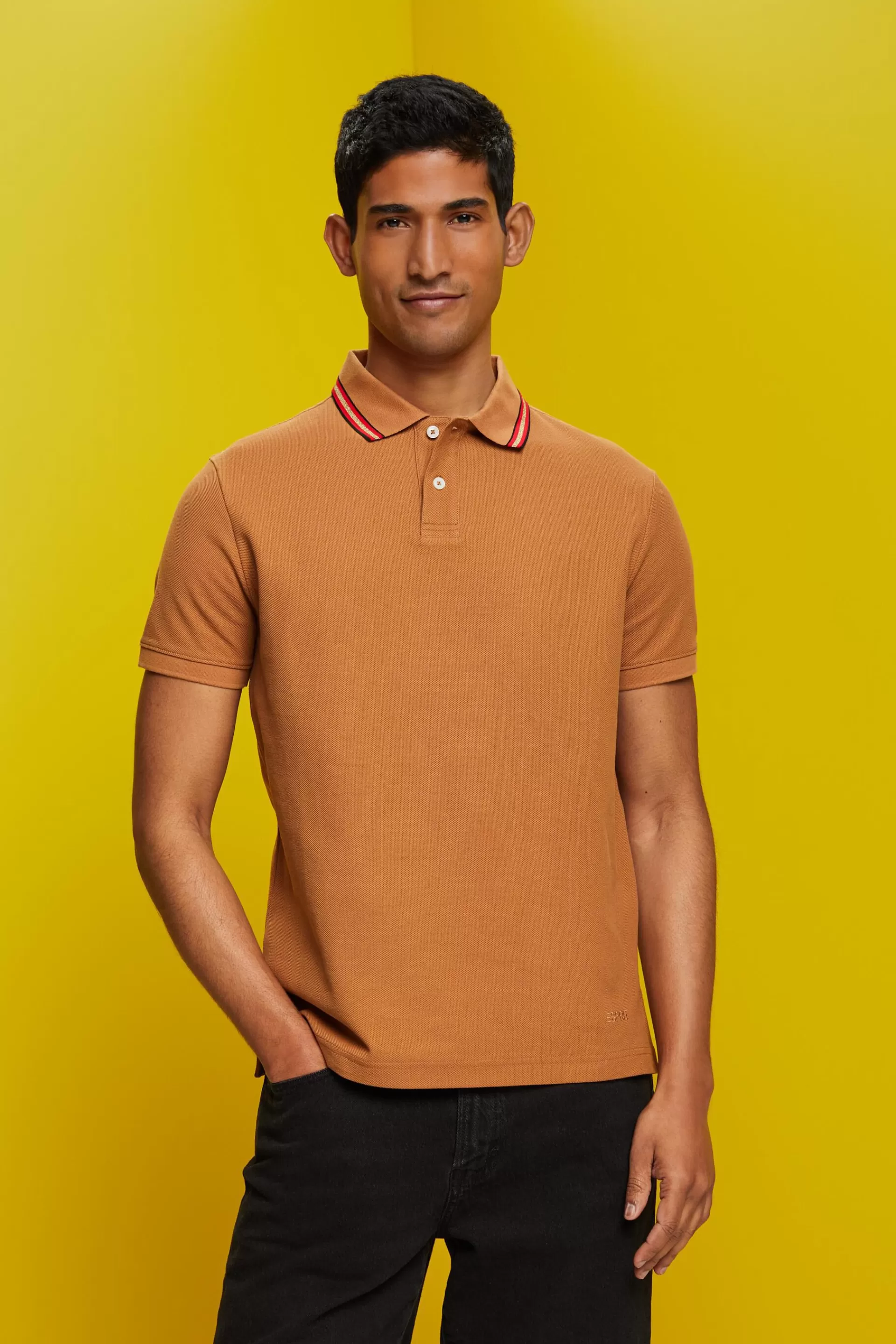 Piqué-Poloshirt mit Glitzer, 100 % Baumwolle-ESPRIT Best