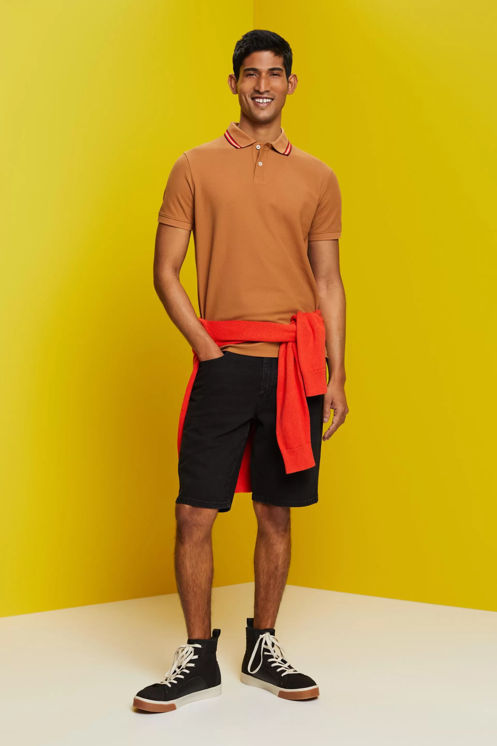 Piqué-Poloshirt mit Glitzer, 100 % Baumwolle-ESPRIT Best