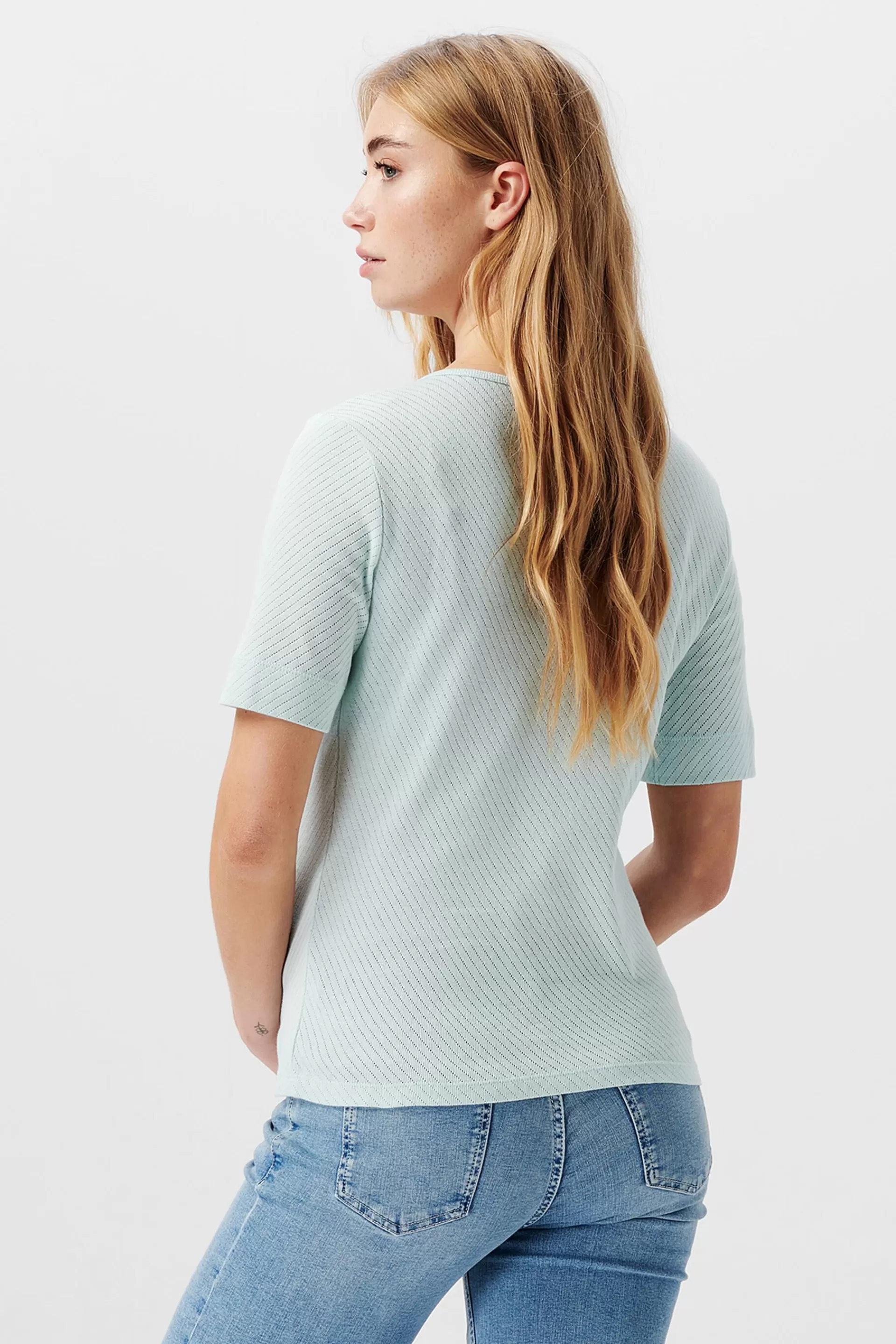 Pointelle-T-Shirt aus Bio-Baumwolle-ESPRIT Sale