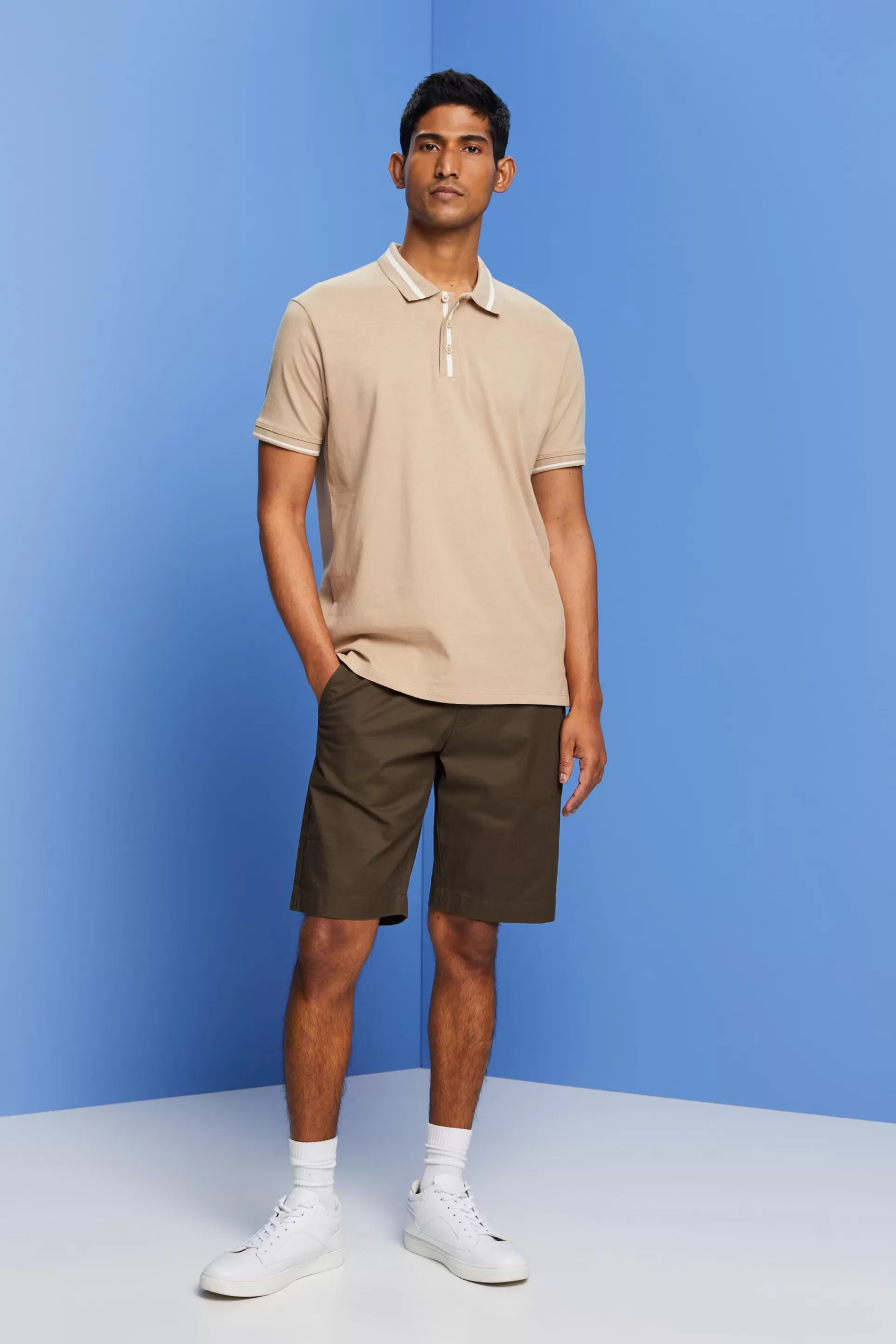 Polo-Shirt aus Jersey, Baumwollmix-ESPRIT Outlet