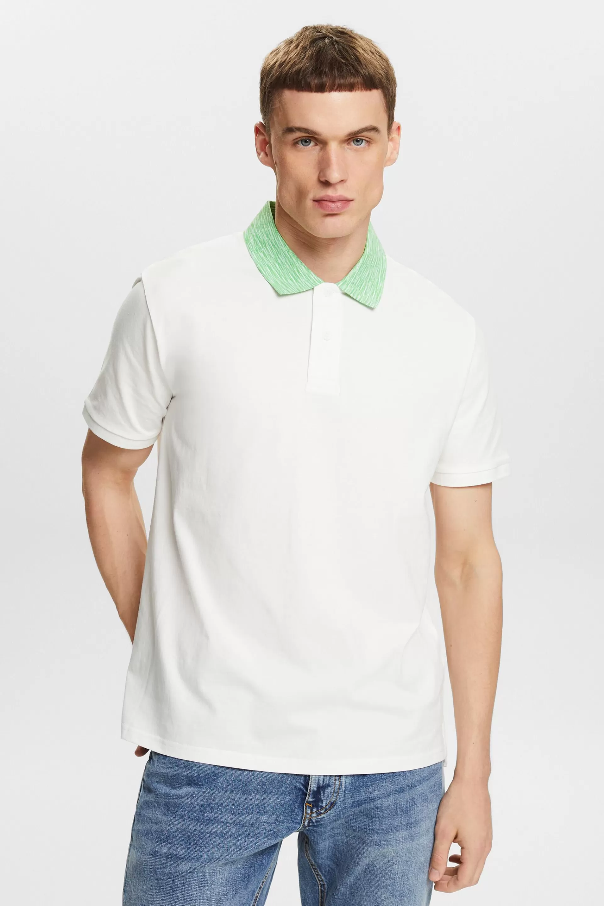 Poloshirt mit Kragen im Space-Dye-Look-ESPRIT Flash Sale