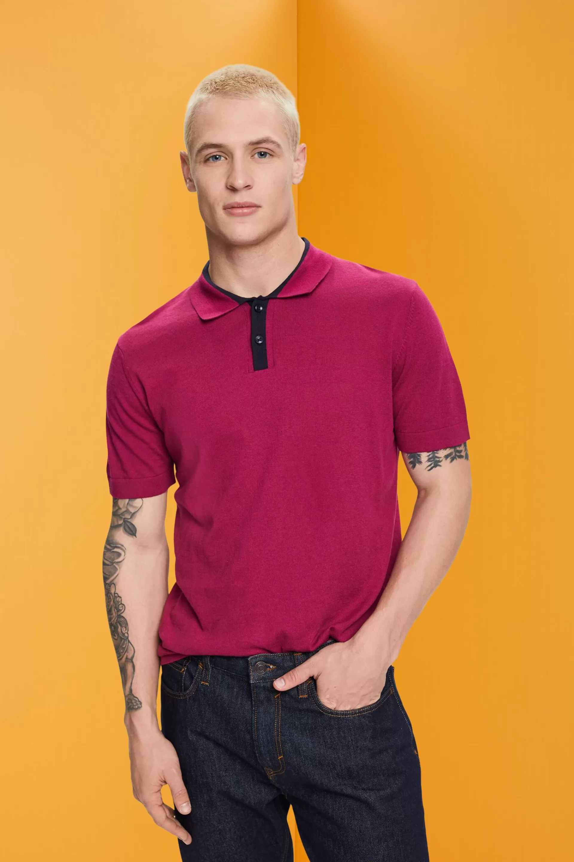 Poloshirt mit TENCEL™ und nachhaltiger Baumwolle-ESPRIT Online