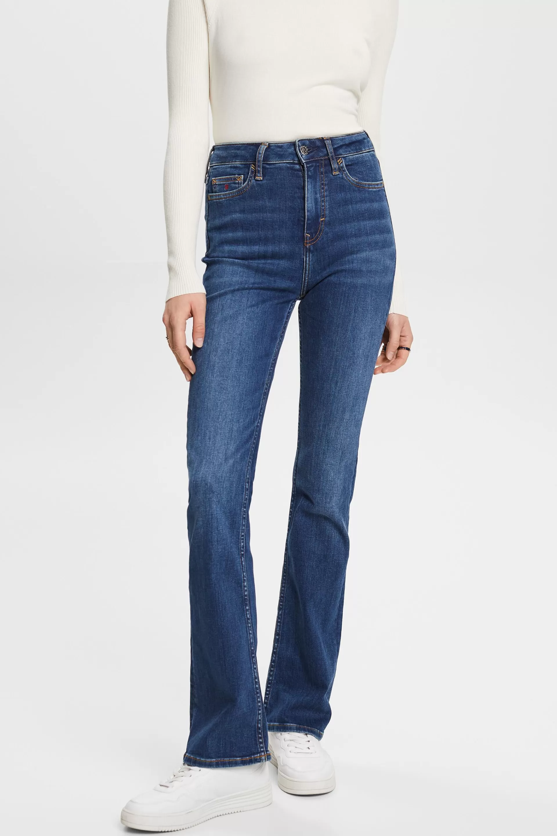 Premium-Bootcut Jeans mit hohem Bund-ESPRIT Fashion