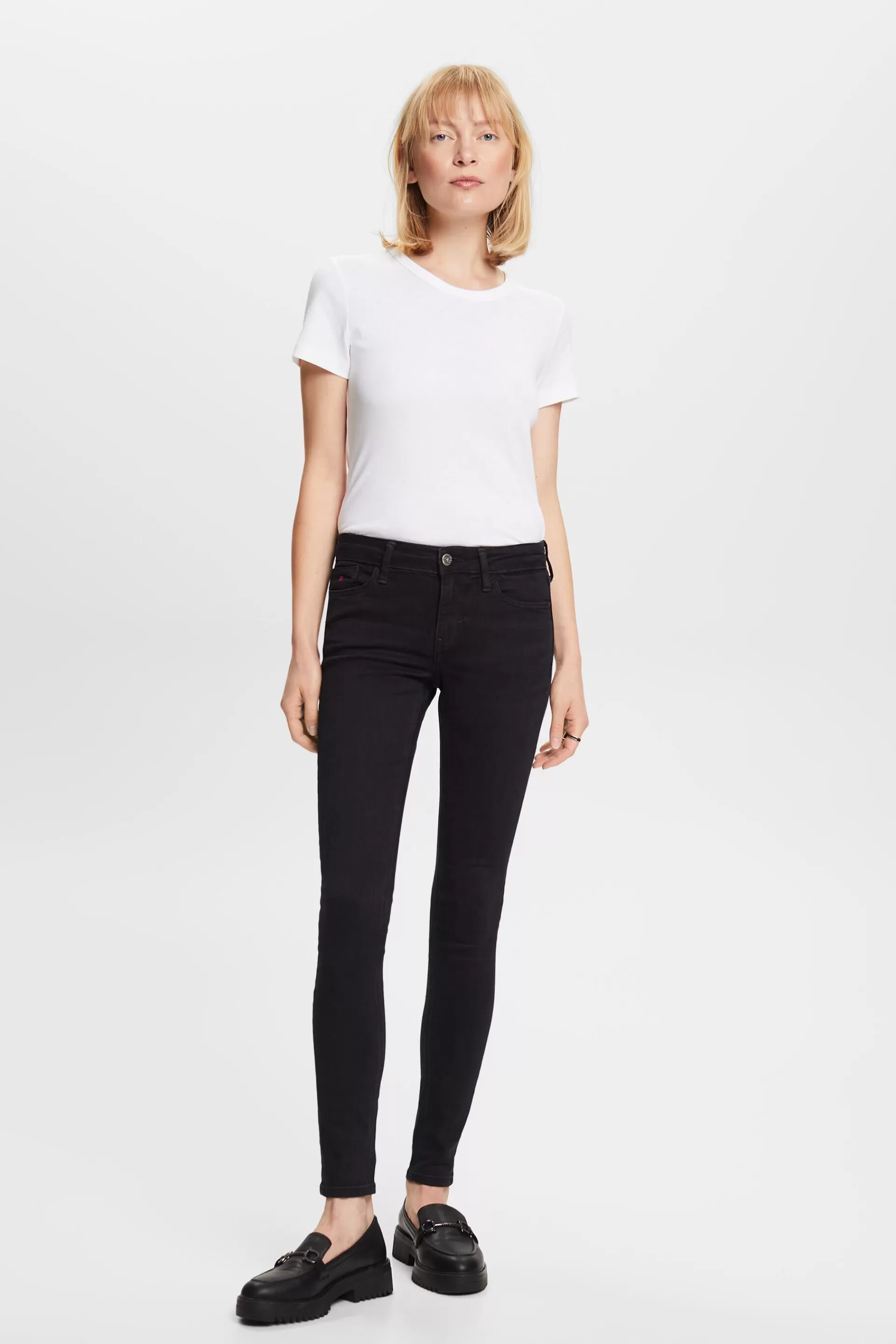 Premium-Skinny Jeans mit mittlerer Bundhöhe-ESPRIT Discount