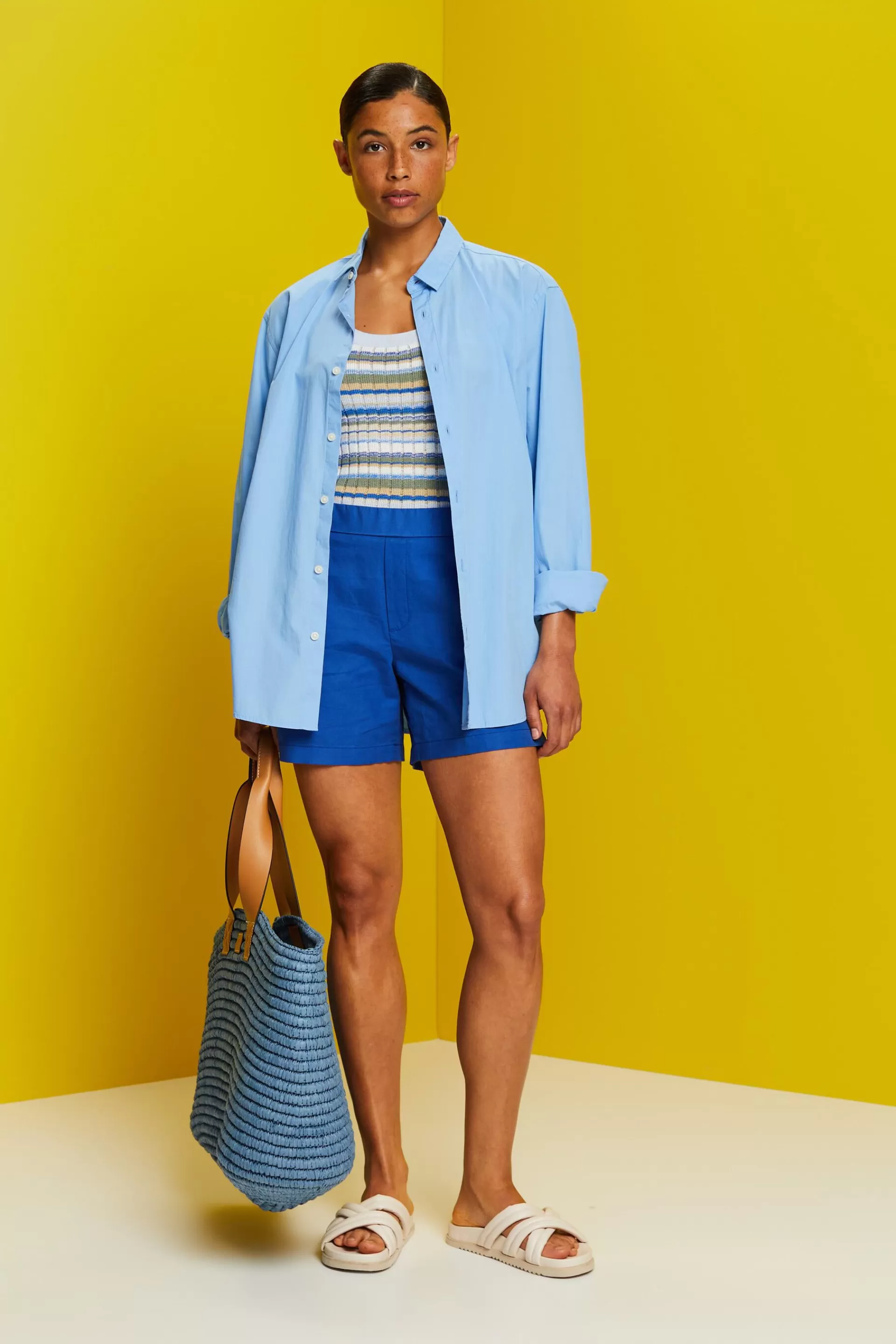 Pull-on-Shorts, Baumwolle-Leinen-Mix-ESPRIT Best