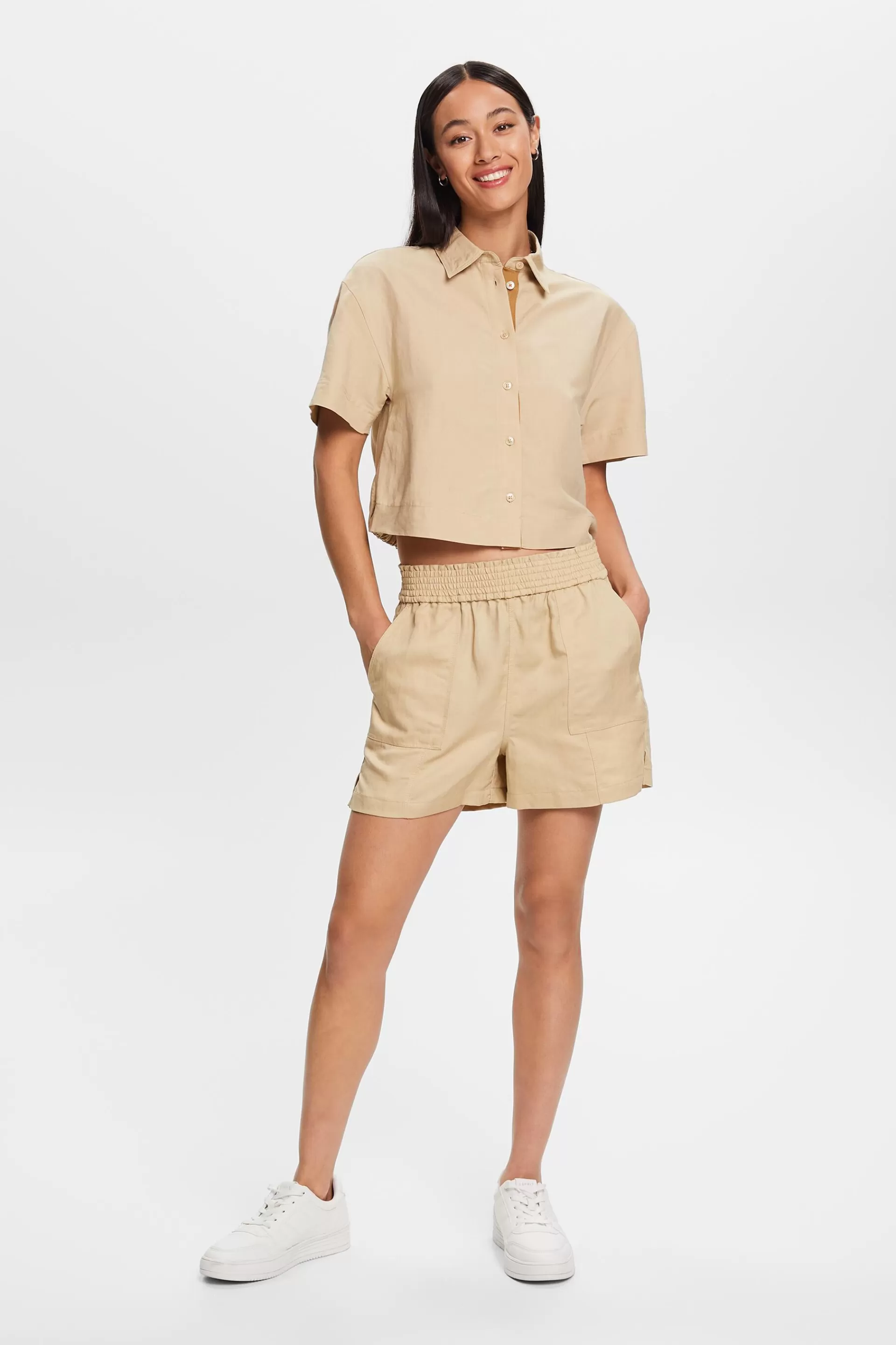 Pull-on-Shorts, Leinenmix-ESPRIT Clearance
