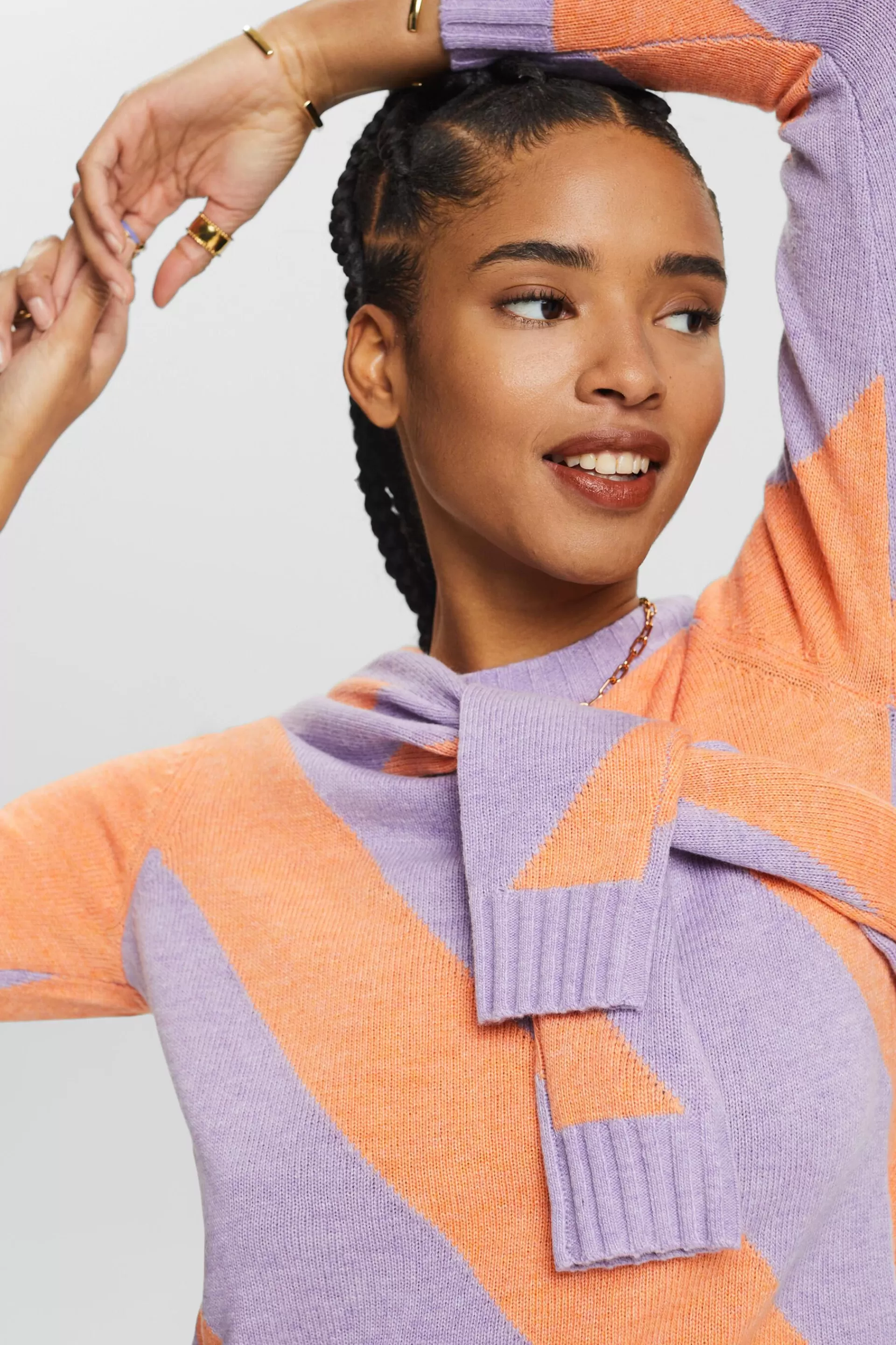 Pullover mit Jacquardstreifen-ESPRIT Online