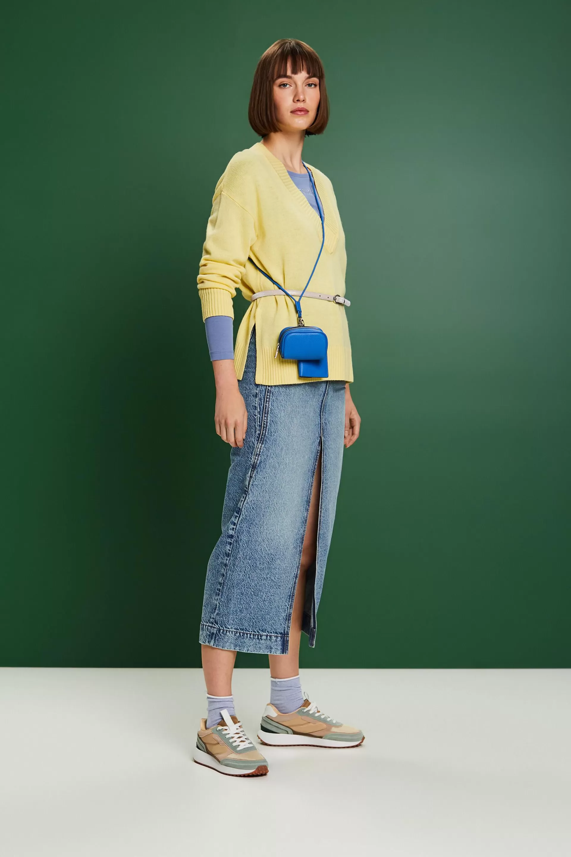 Pullover mit V-Ausschnitt aus Wolle-Kaschmir-Mix-ESPRIT Sale