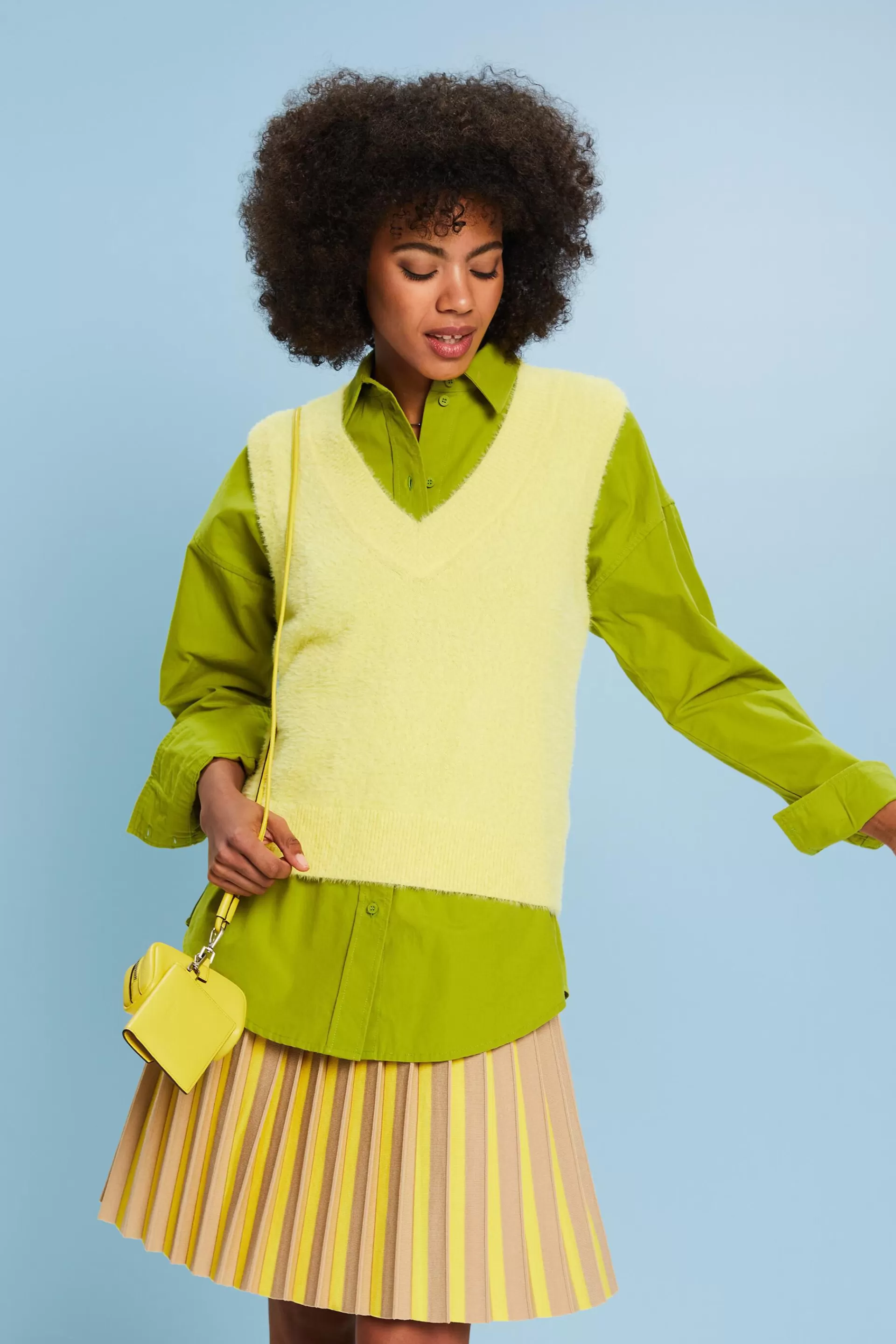 Pullunder aus Wollmix mit V-Ausschnitt-ESPRIT Store