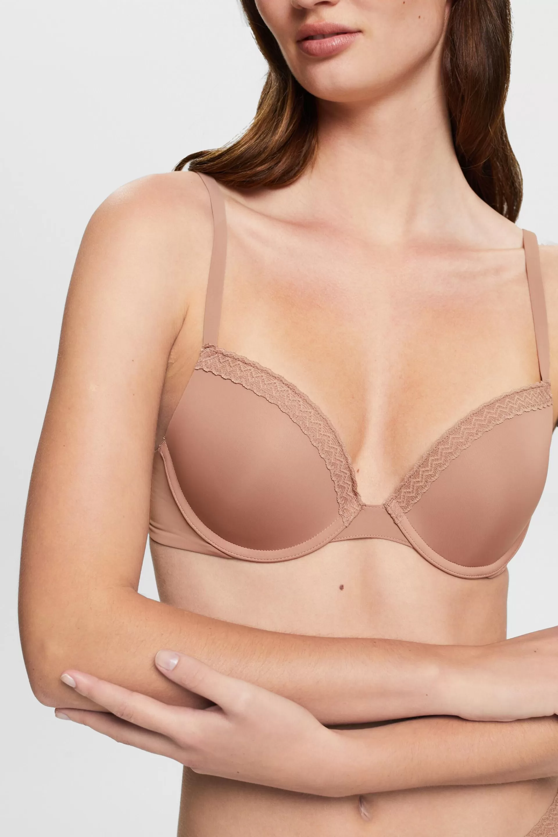 Push-up-BH aus Mikrofaser mit Spitzenborte-ESPRIT Best