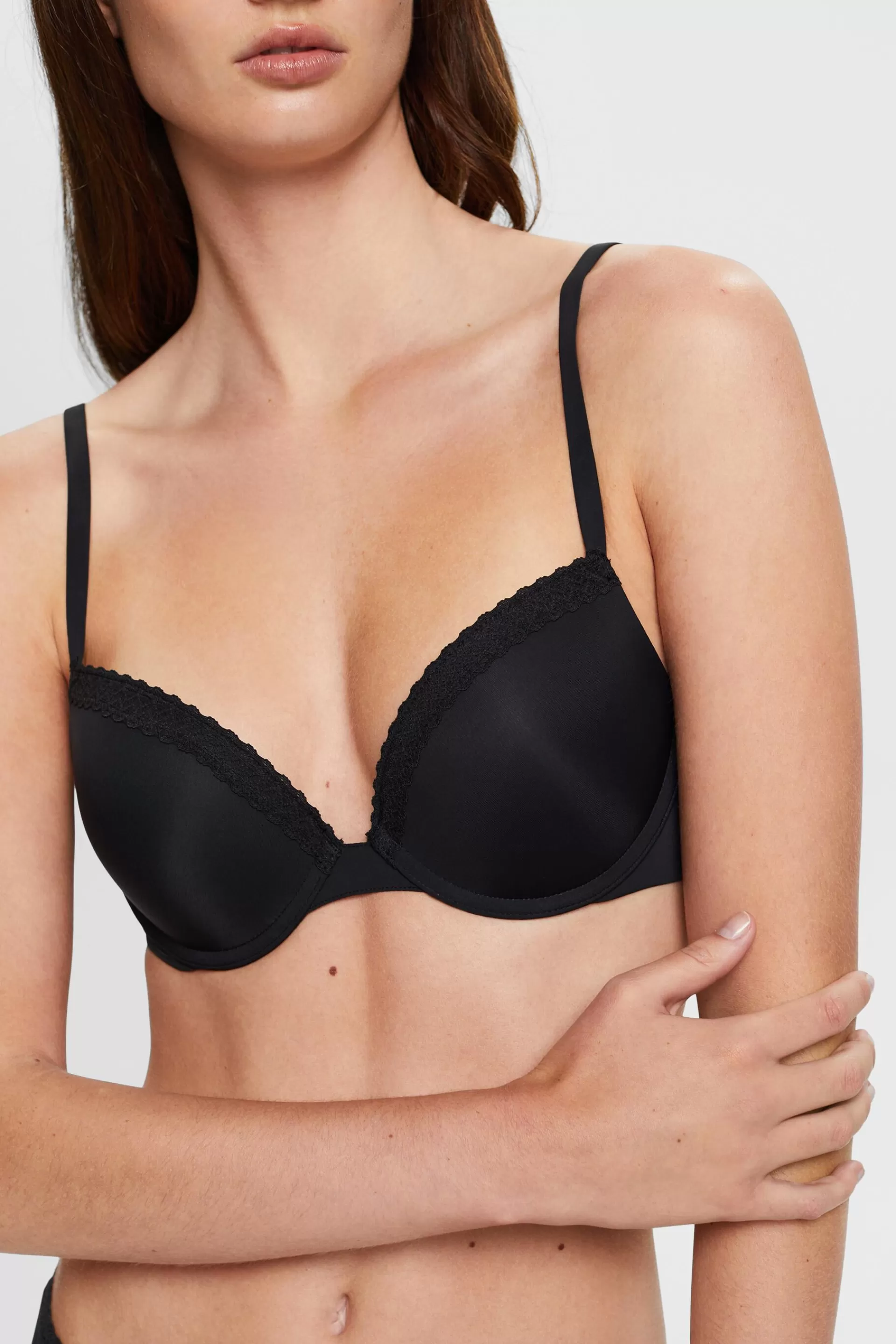Push-up-BH aus Mikrofaser mit Spitzenborte-ESPRIT Sale