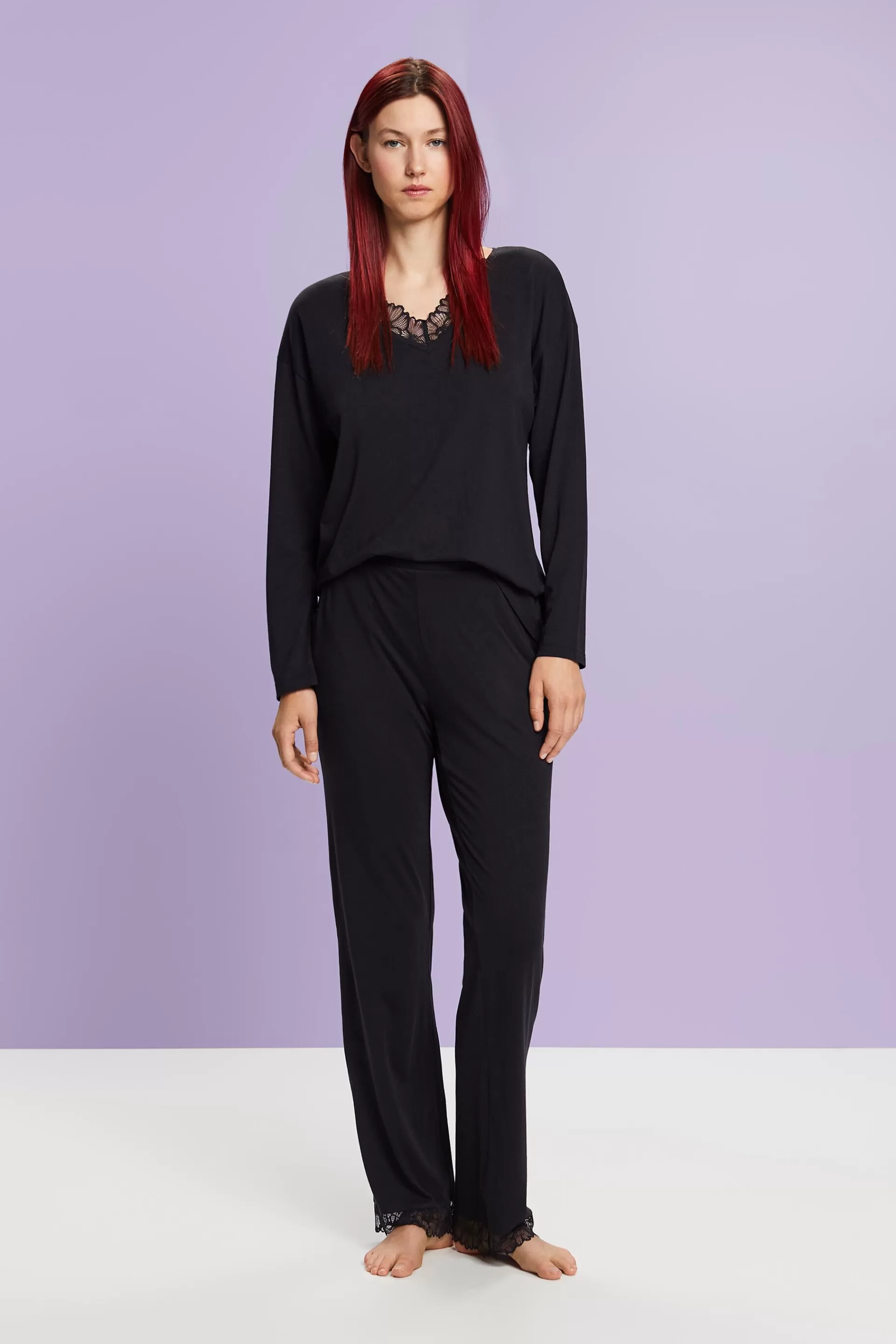 Pyjama mit Spitzendetails-ESPRIT Cheap