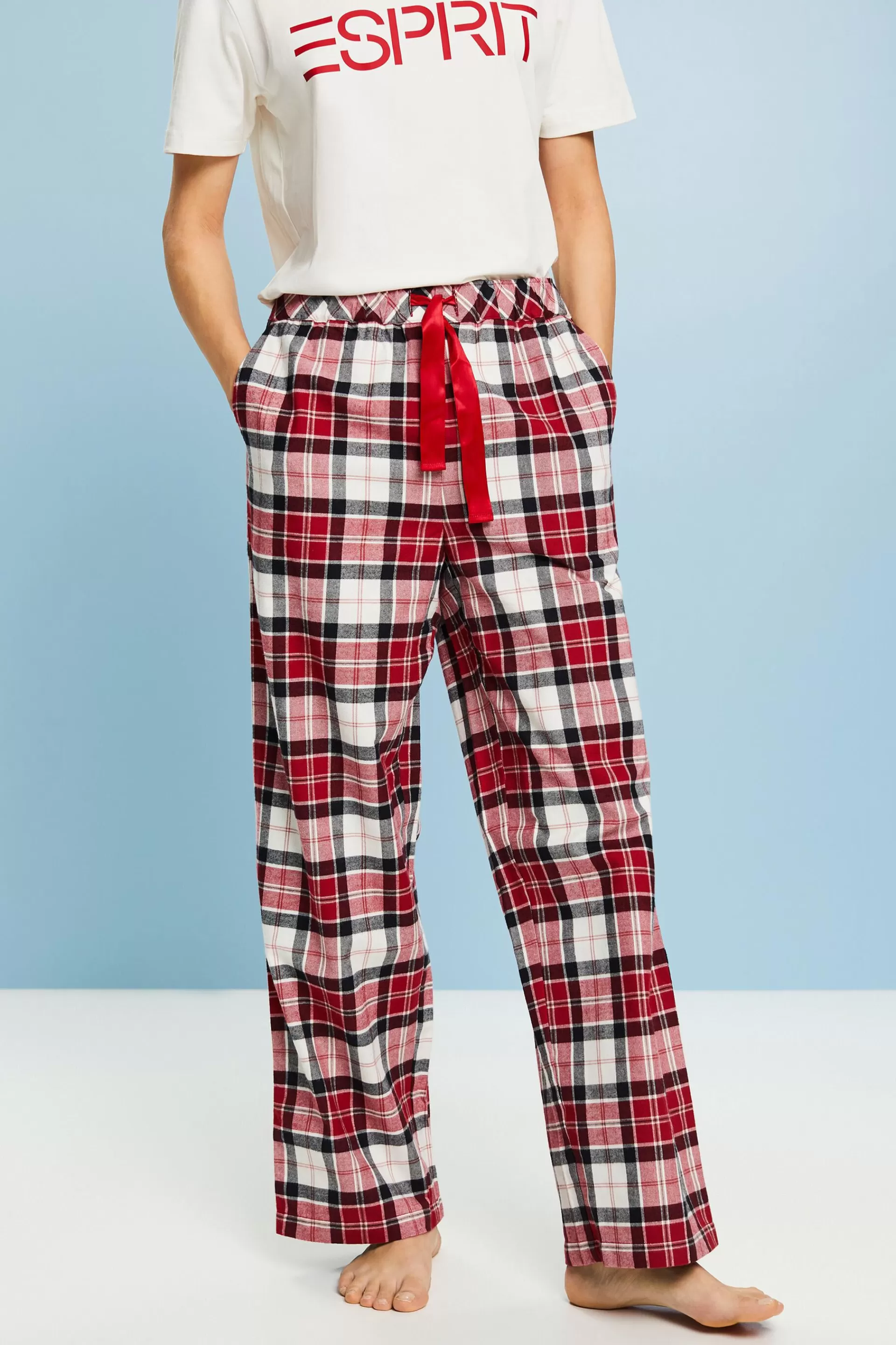 Pyjamahose aus kariertem Flanell-ESPRIT Fashion