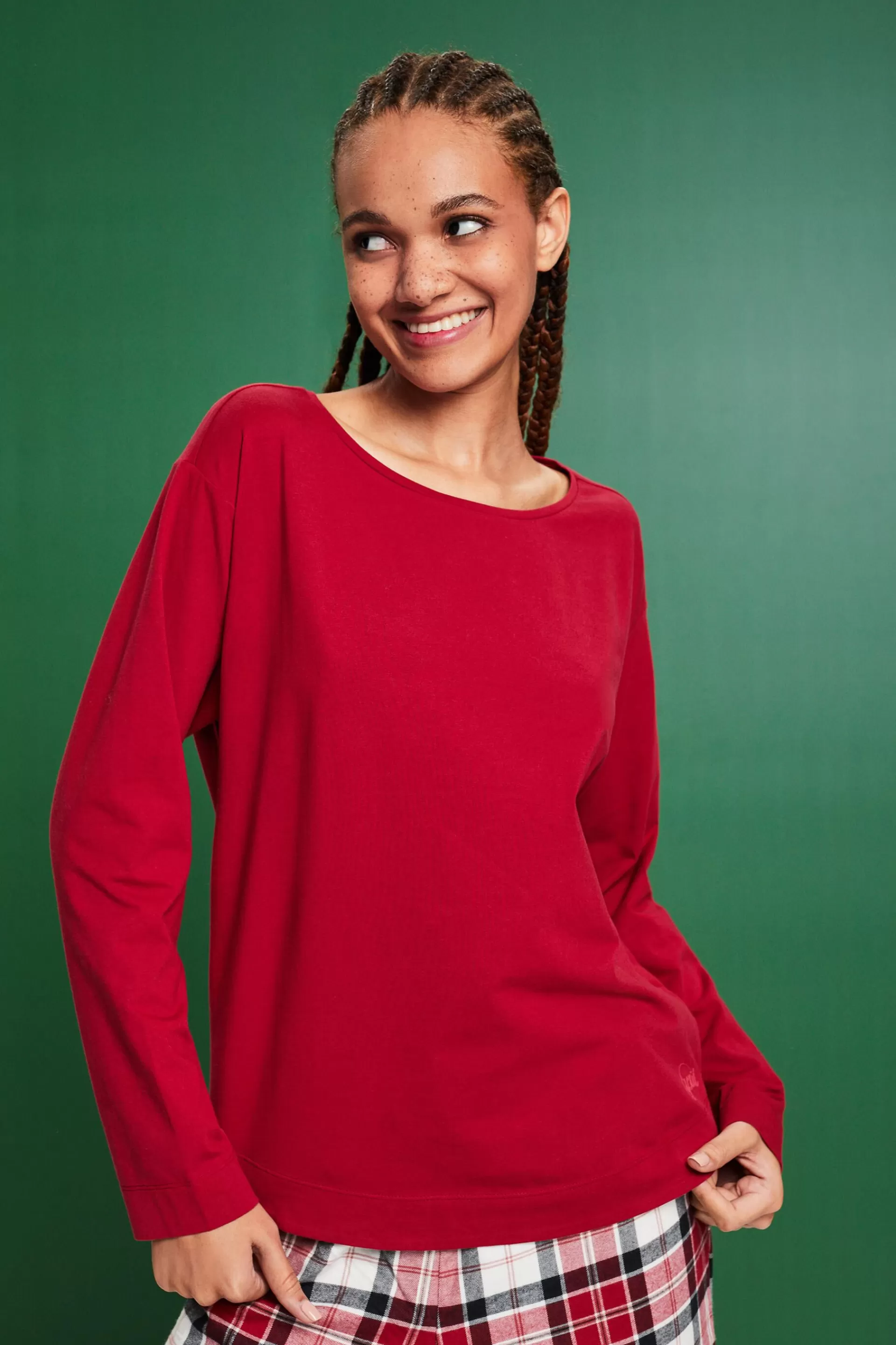 Pyjama-Set aus kariertem Flanell-ESPRIT Shop