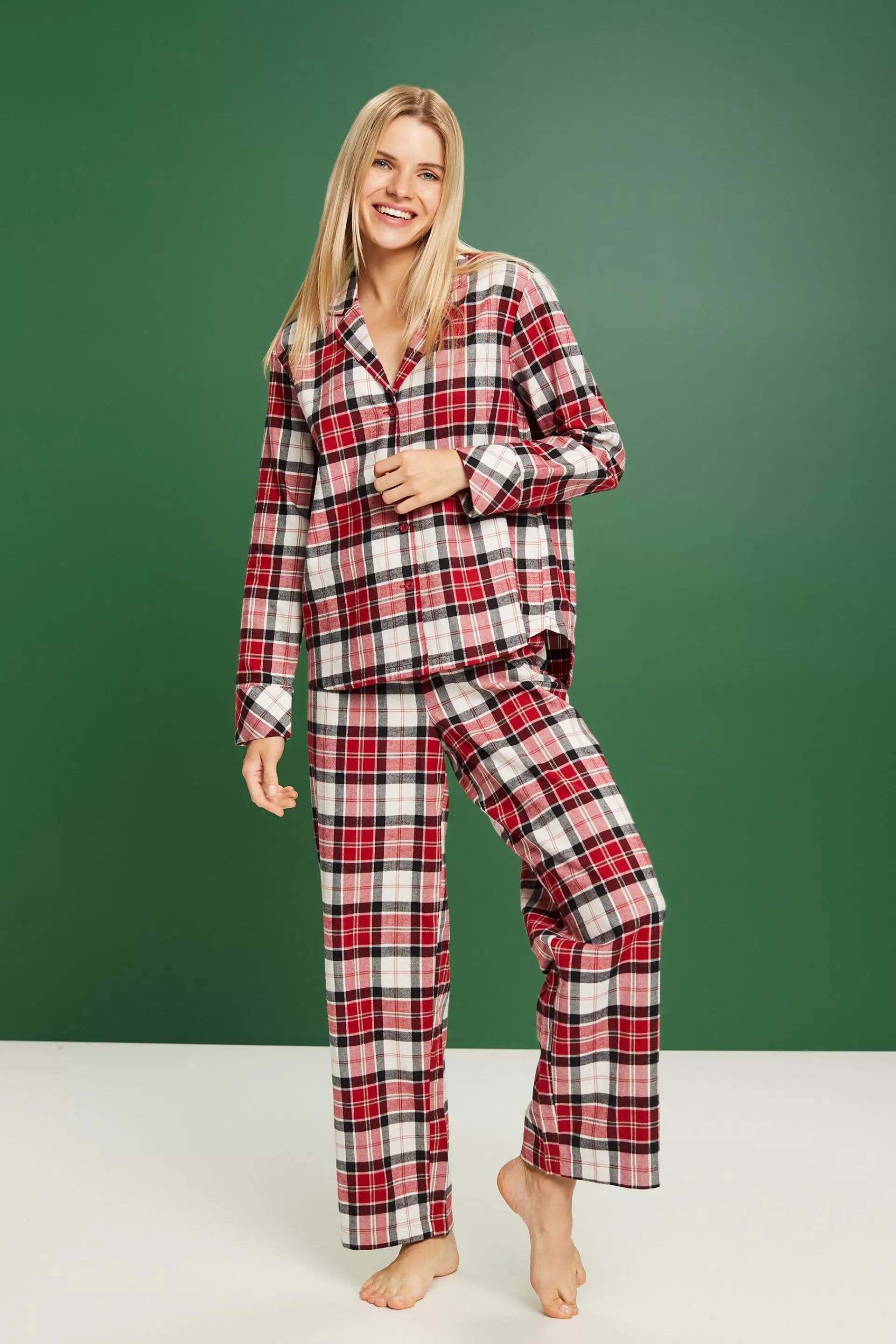 Pyjama-Set aus kariertem Flanell-ESPRIT Hot