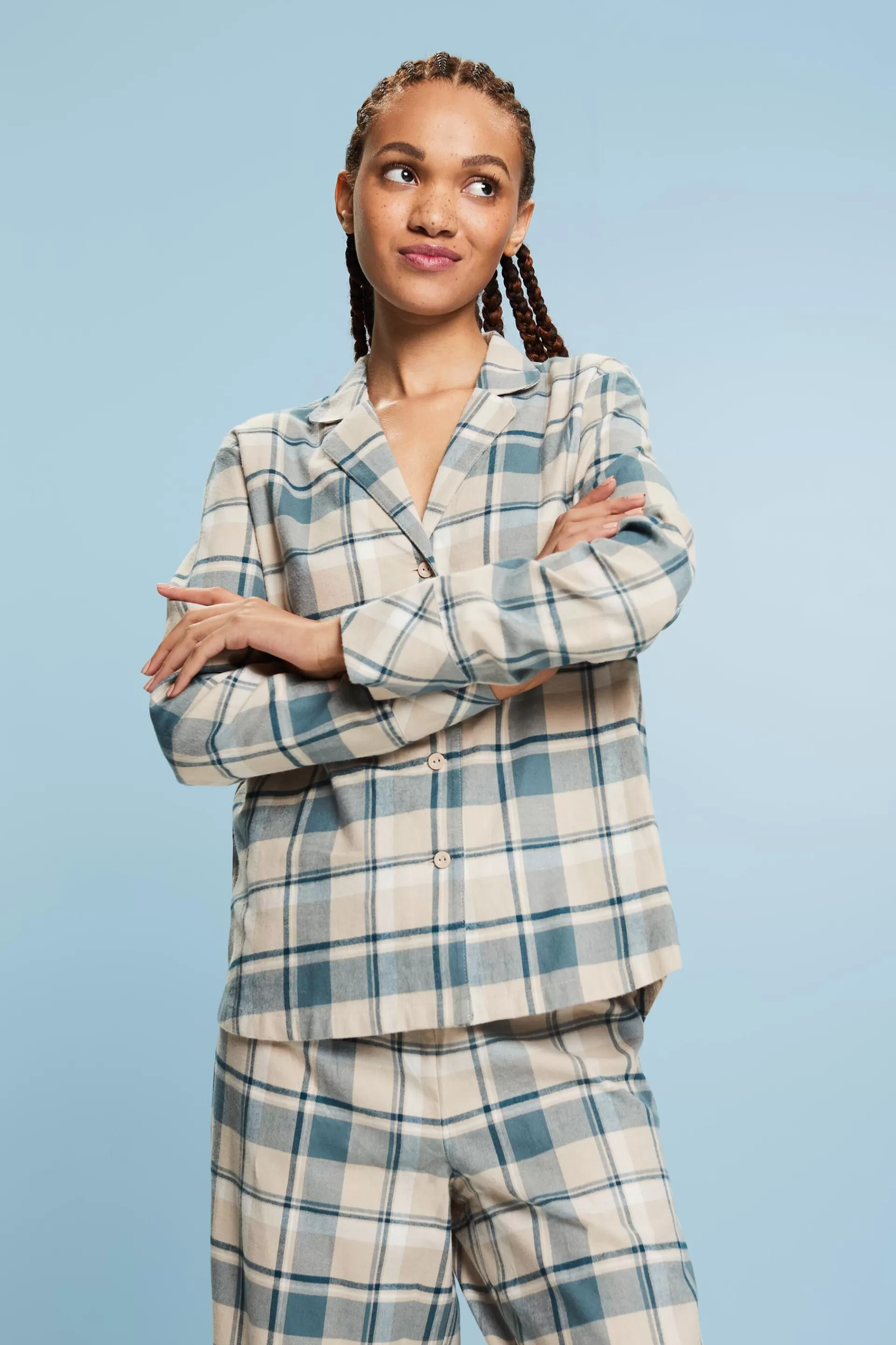 Pyjama-Set aus kariertem Flanell-ESPRIT Clearance