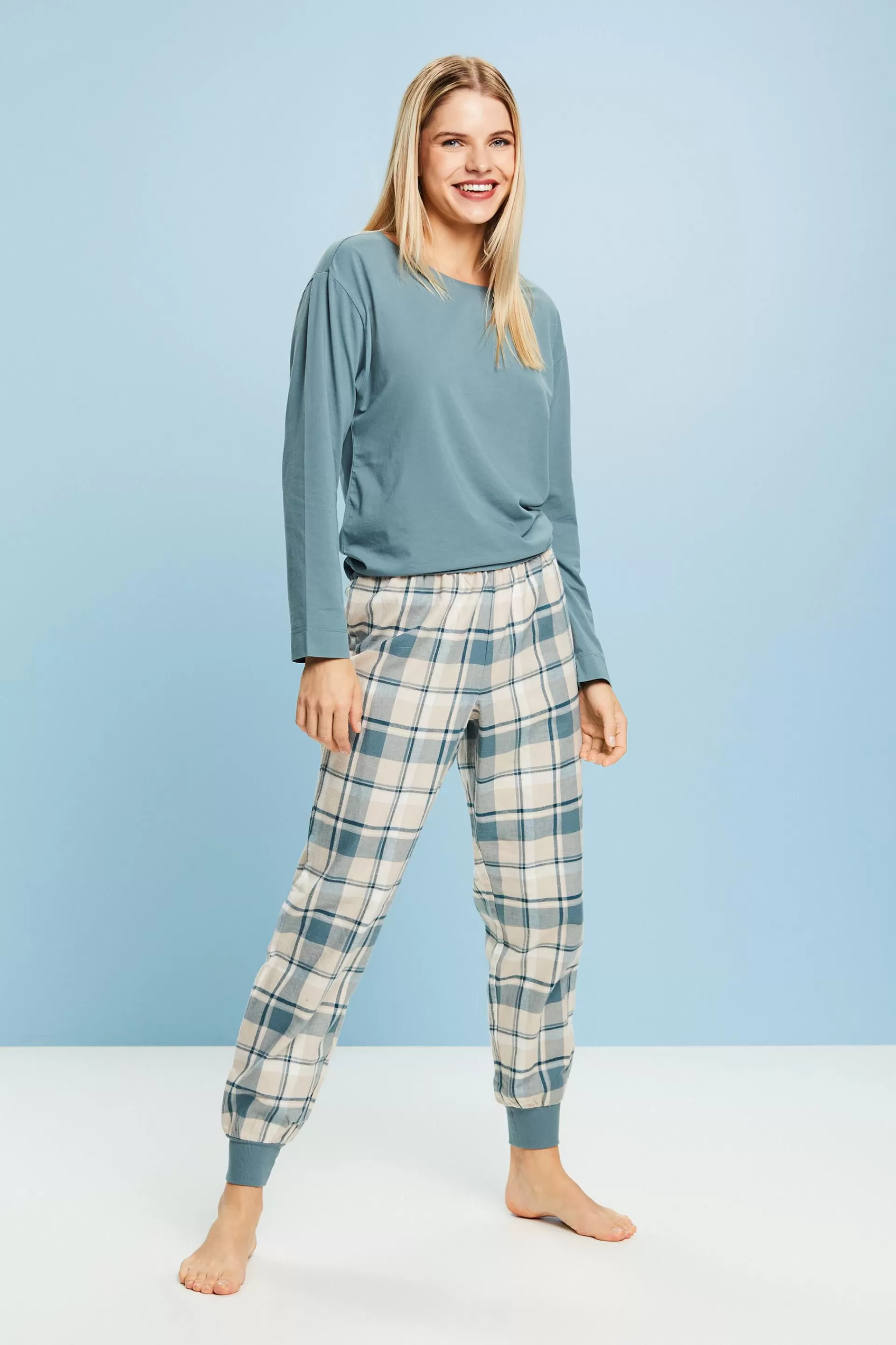 Pyjama-Set aus kariertem Flanell-ESPRIT Clearance