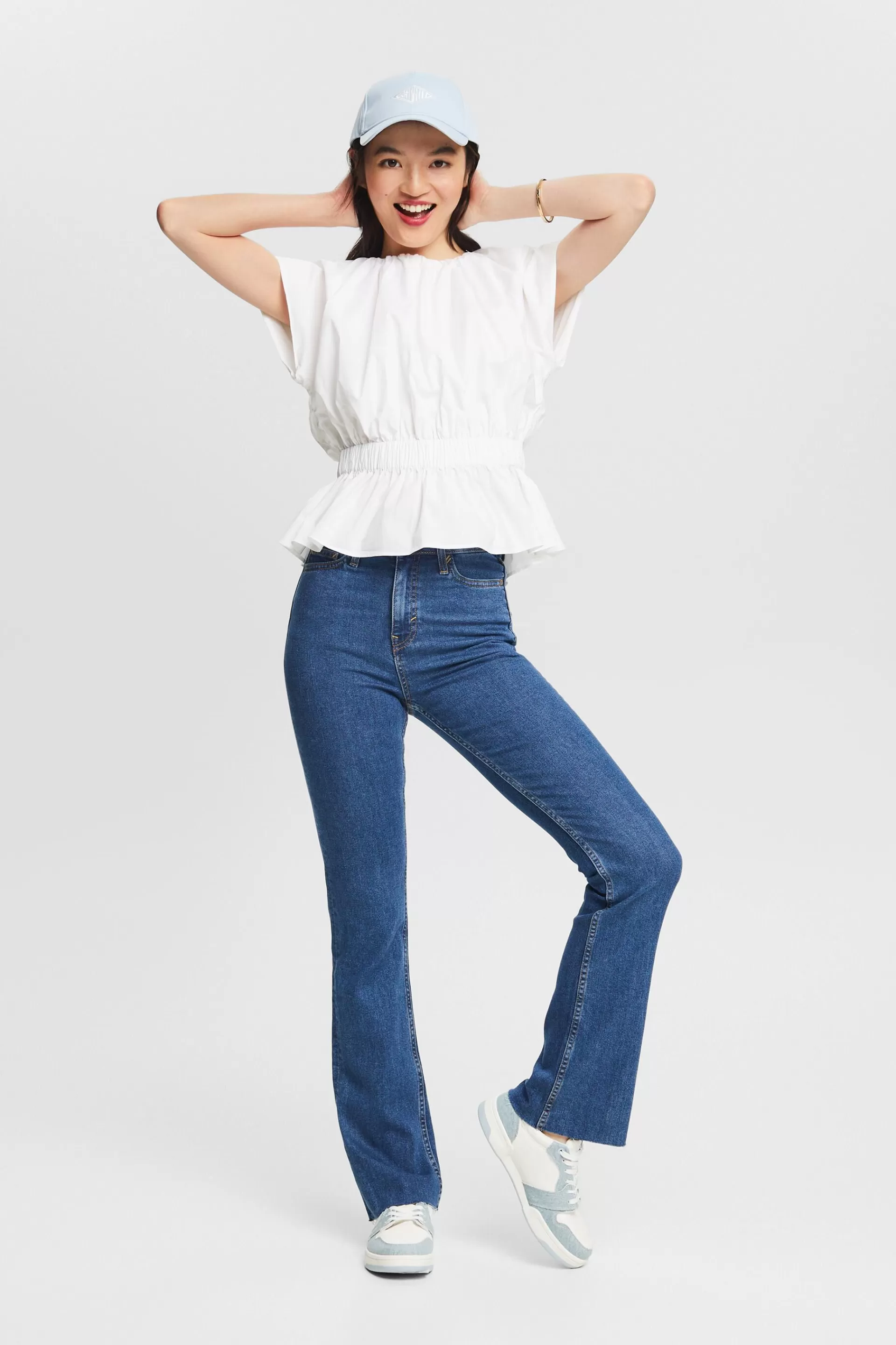 Racer-Bootcut-Jeans mit ultrahohem Bund-ESPRIT Fashion
