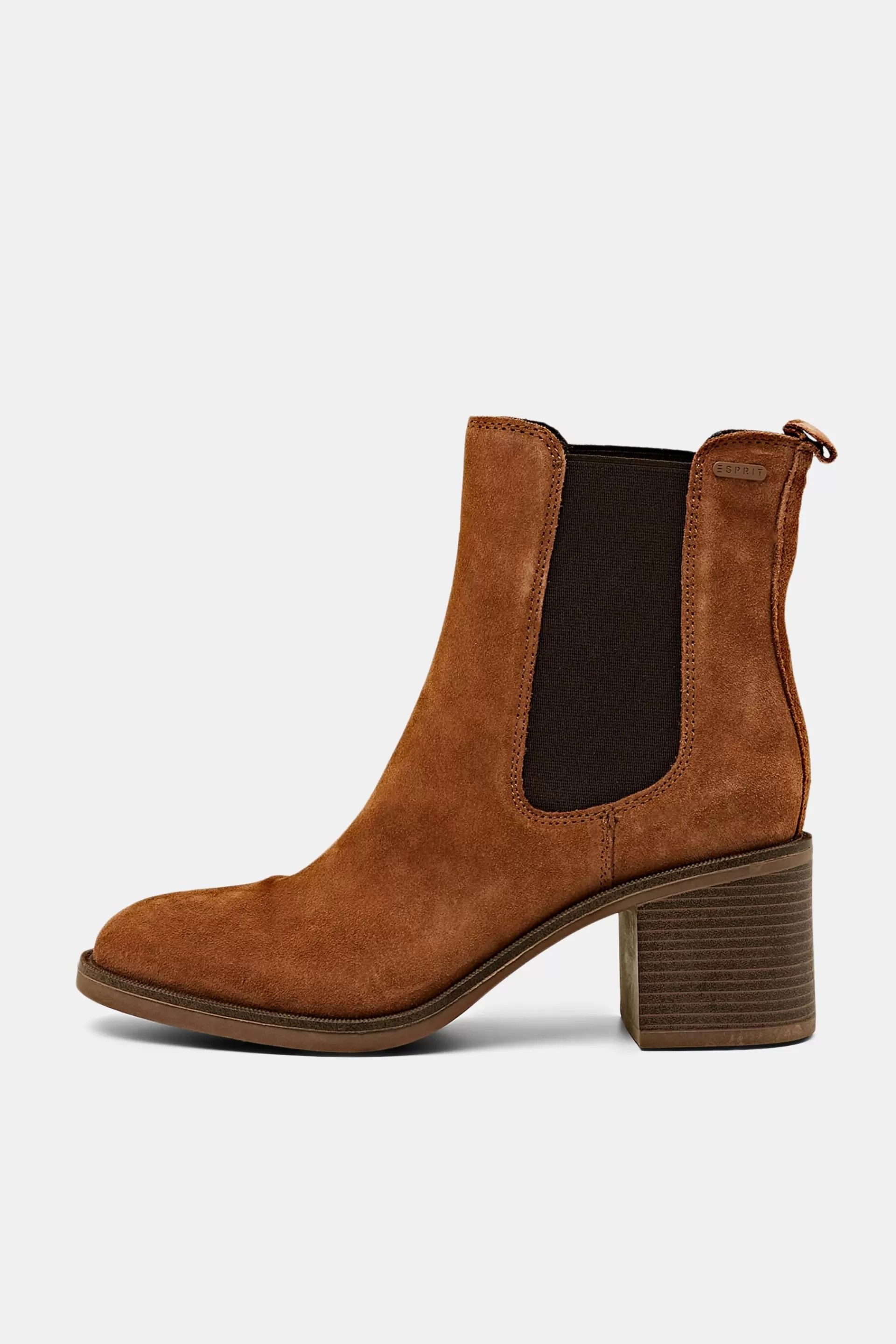 Rauleder-Boots mit Blockabsatz-ESPRIT Clearance