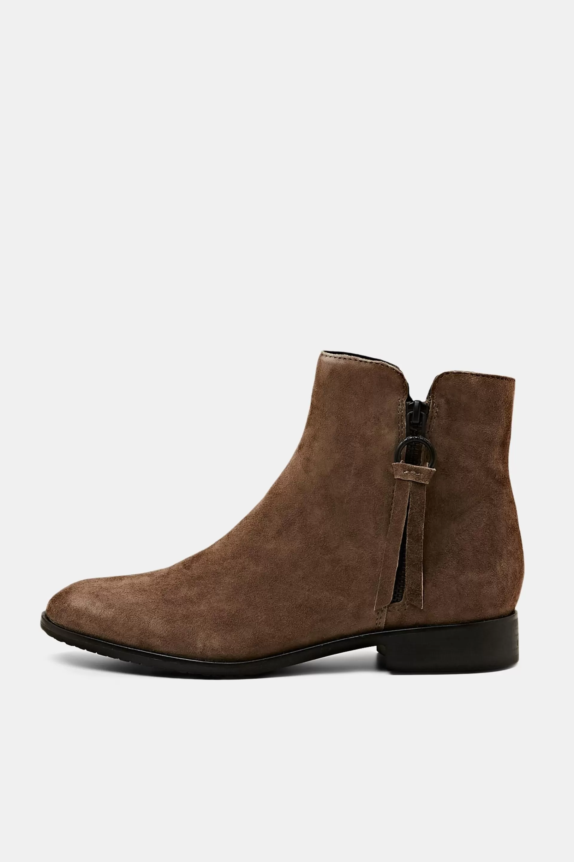 Rauleder-Boots mit Reißverschluss-ESPRIT Sale