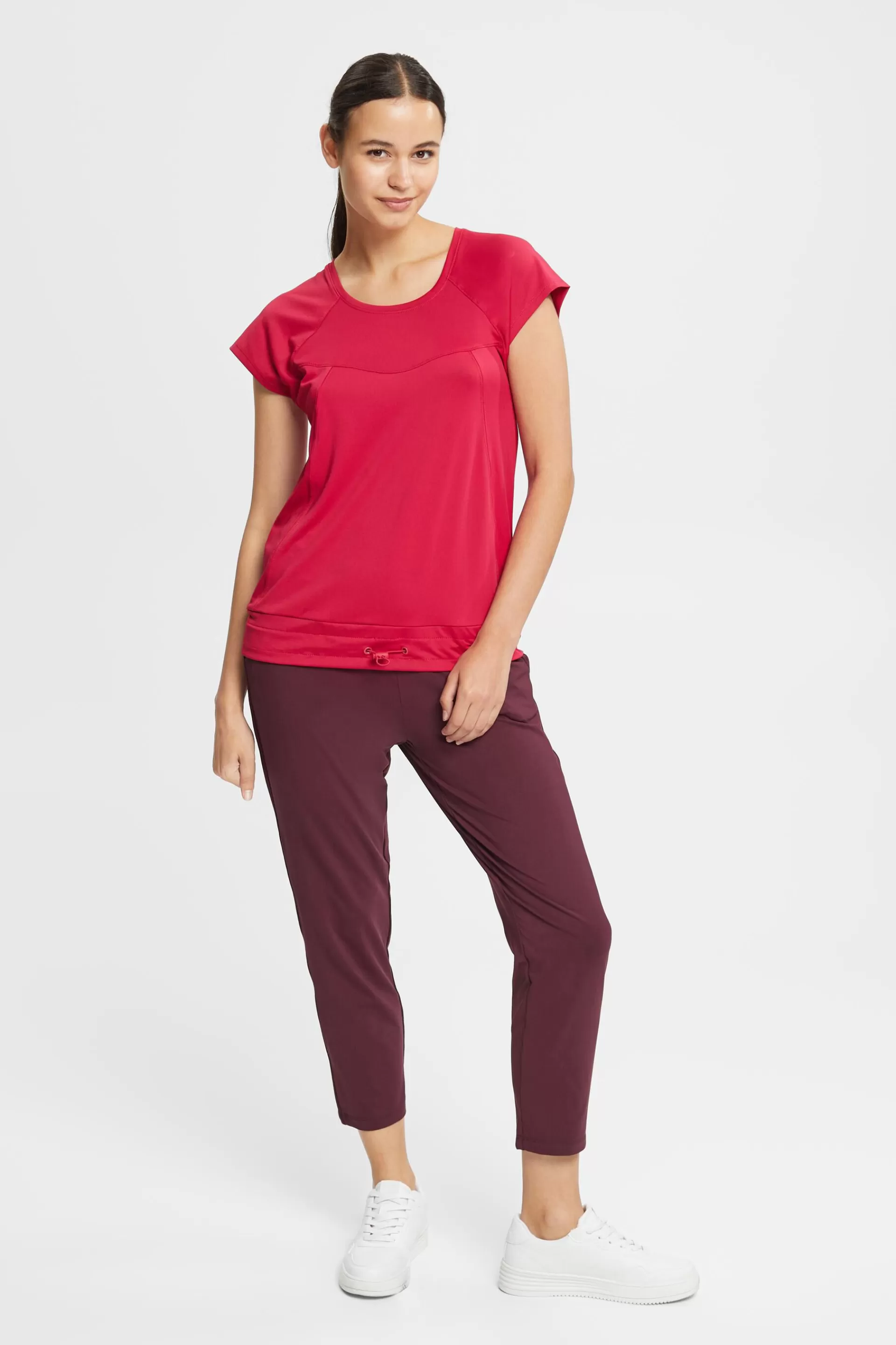 Recycelt: Active T-Shirt mit Kordelzug und E-DRY-ESPRIT Best Sale