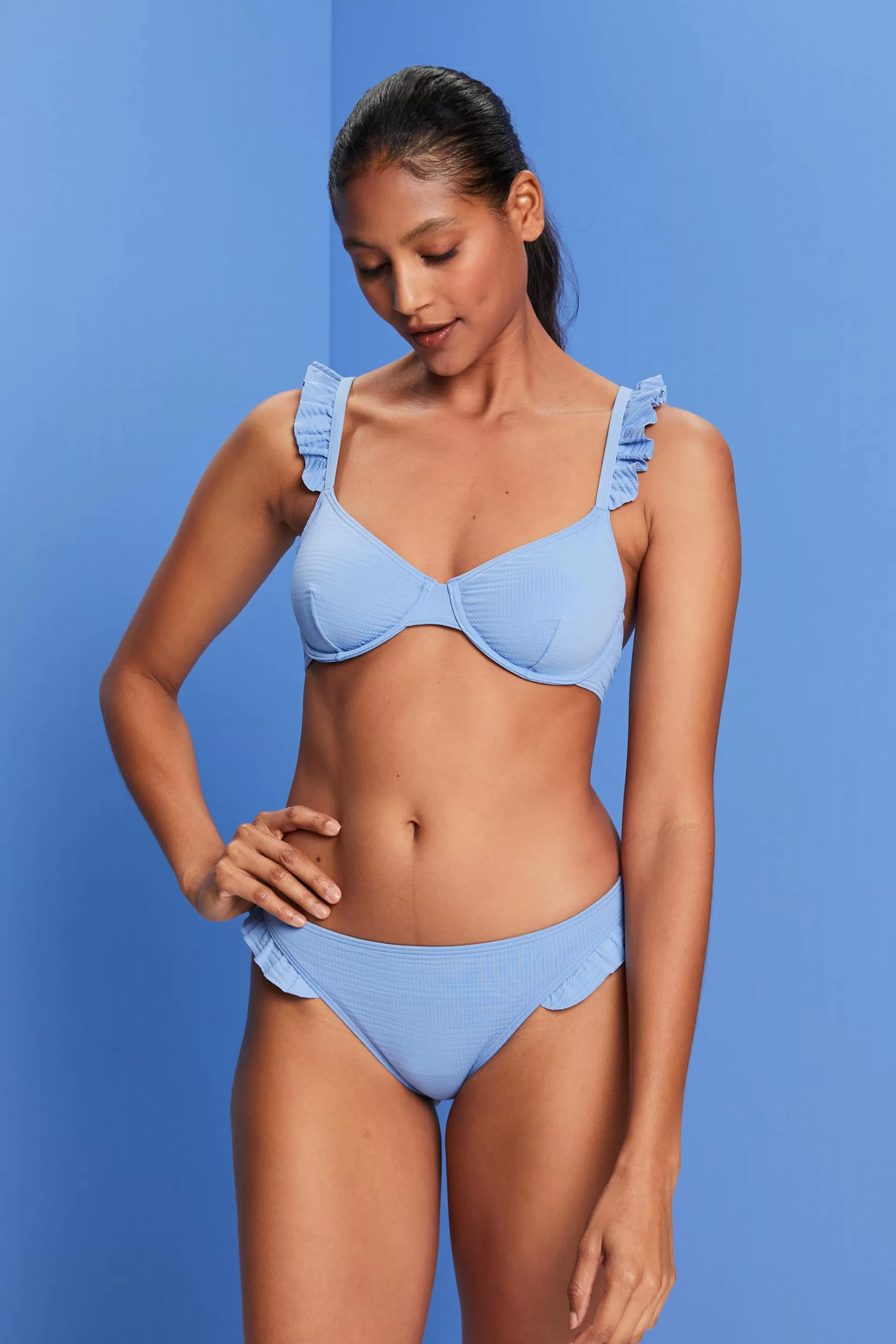Recycelt: Bügel-Bikinitop mit Rüschendetails-ESPRIT Best Sale