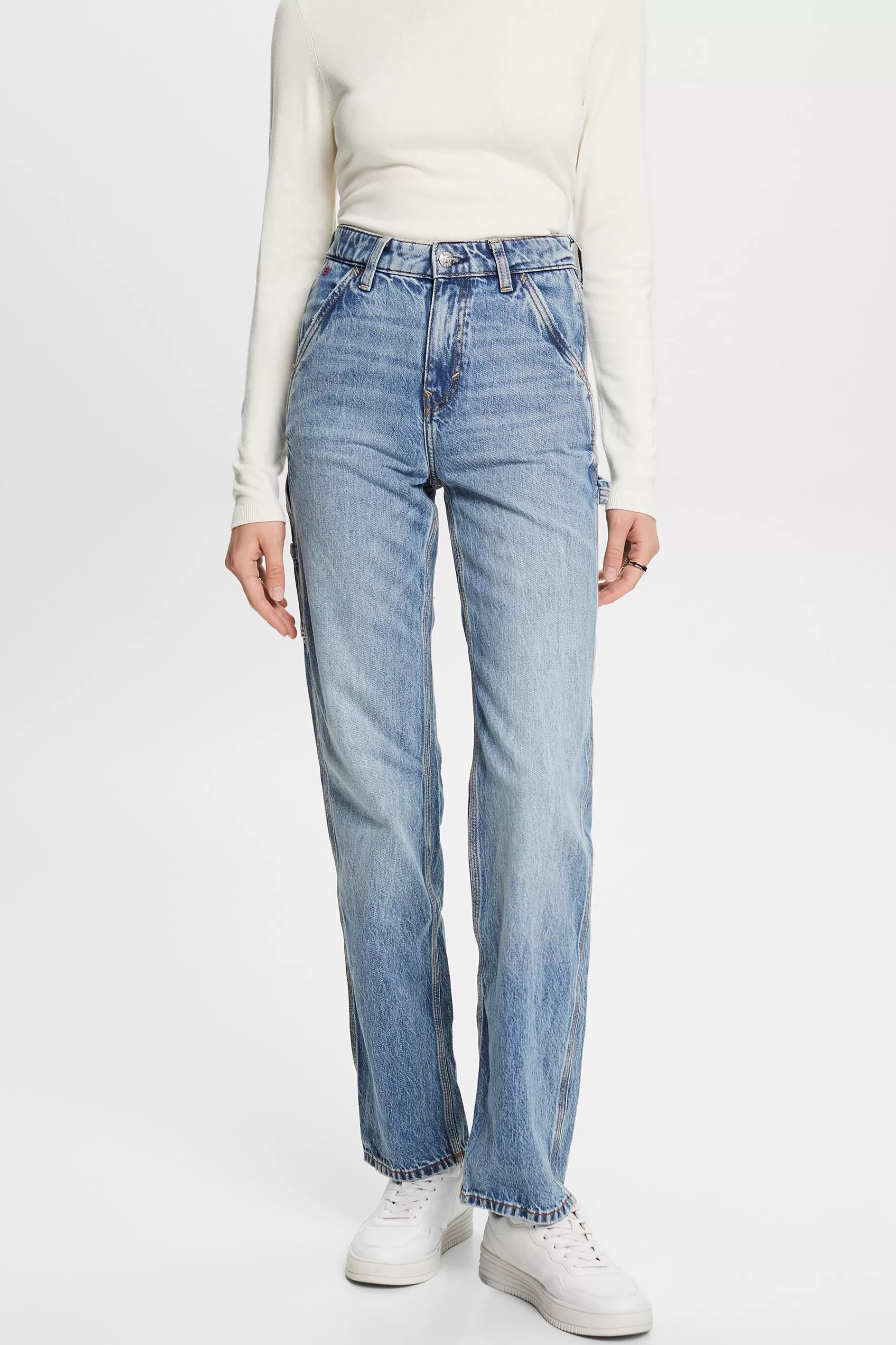 Recycelt: Carpenter-Jeans mit geradem Bein-ESPRIT Clearance