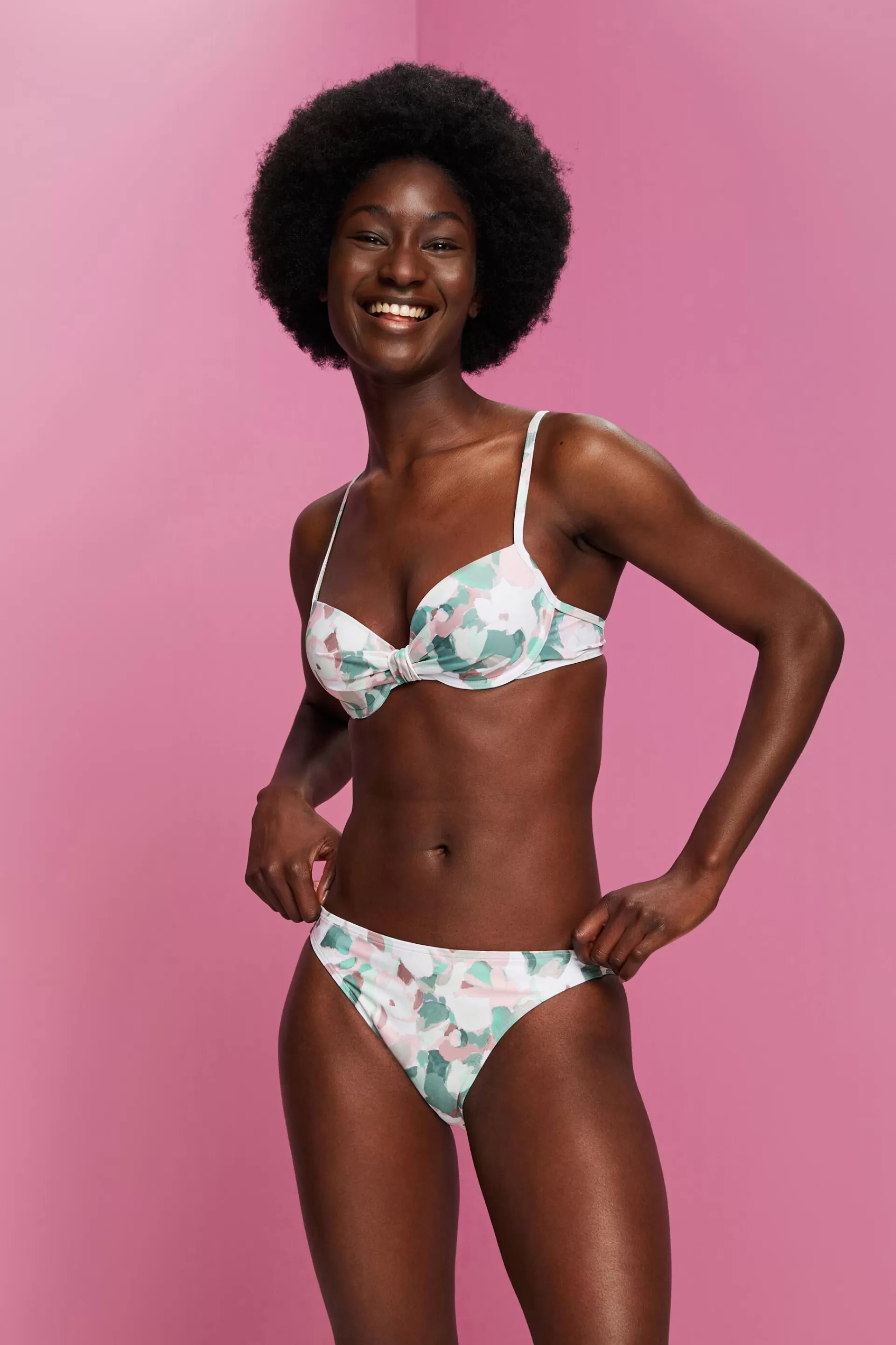 Recycelt: Gemusterte Bikinihose-ESPRIT New