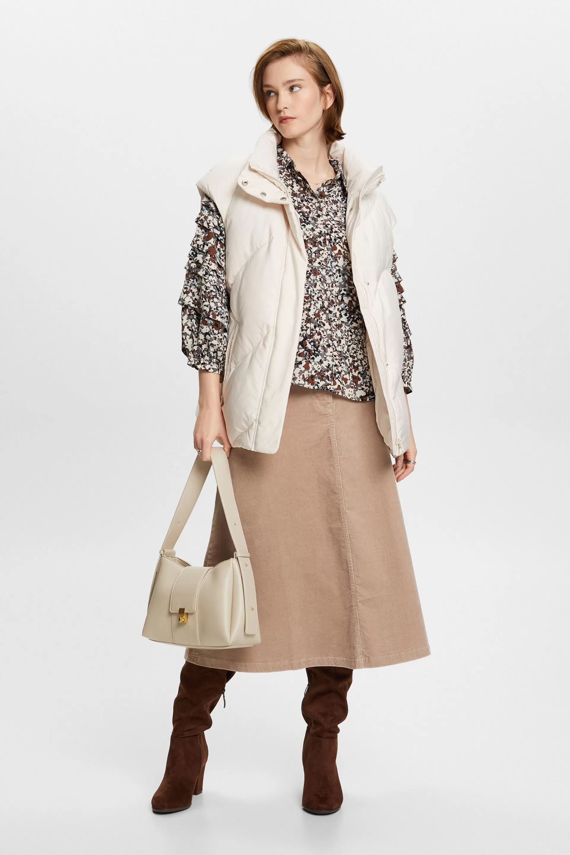 Recycelt: gemusterte Chiffonbluse-ESPRIT Best
