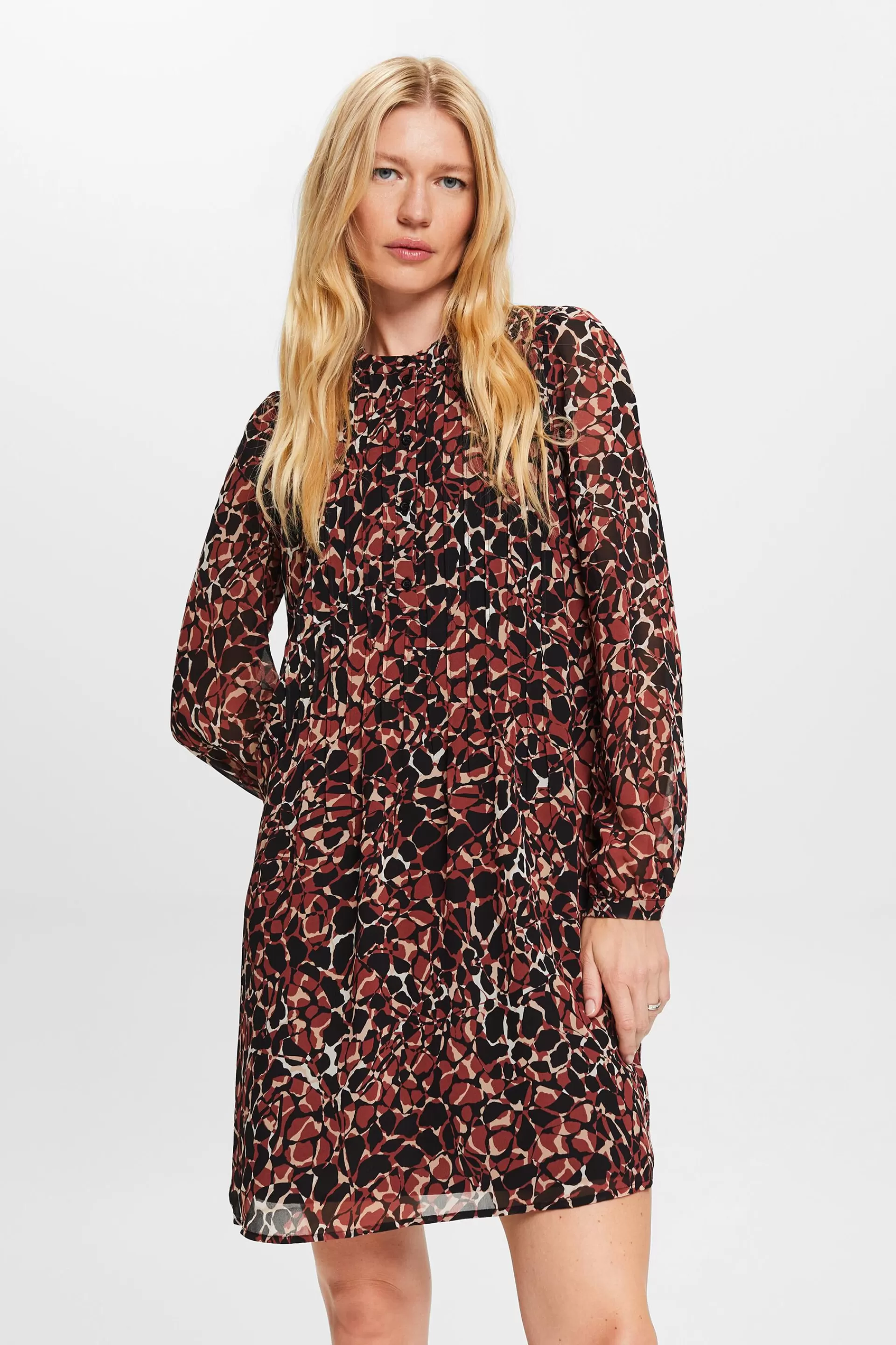 Recycelt: gemustertes Chiffonkleid-ESPRIT Best Sale