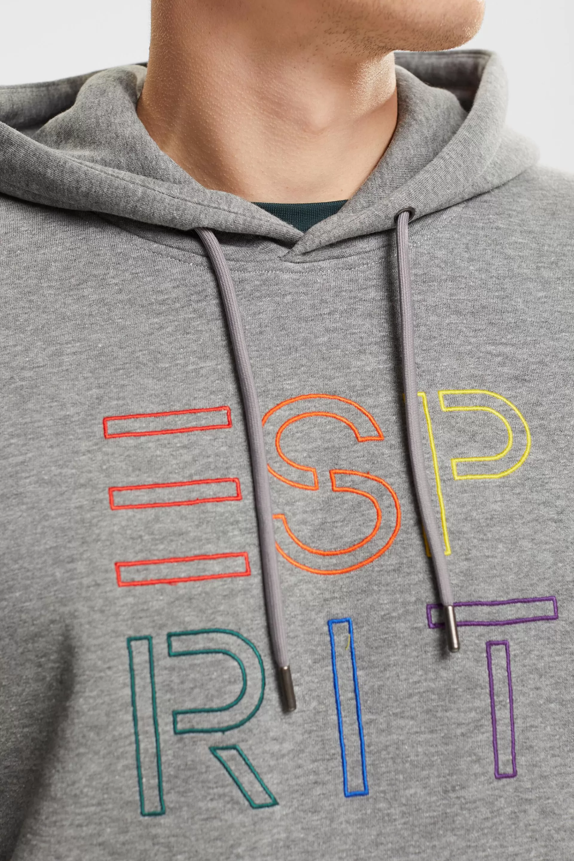 Recycelt: Hoodie mit Logo-Strickerei-ESPRIT Best