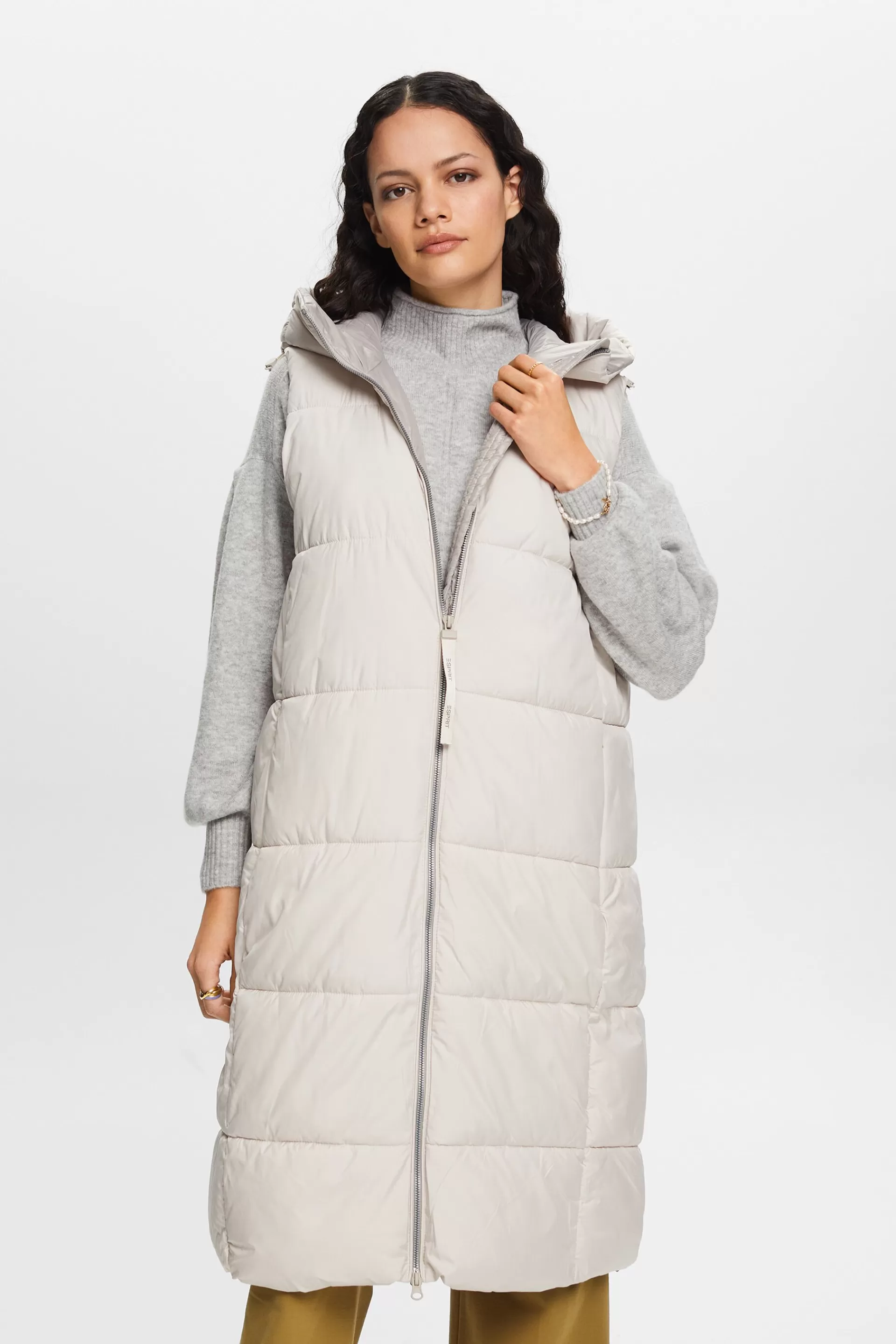 Recycelt: Lange Steppweste-ESPRIT Clearance