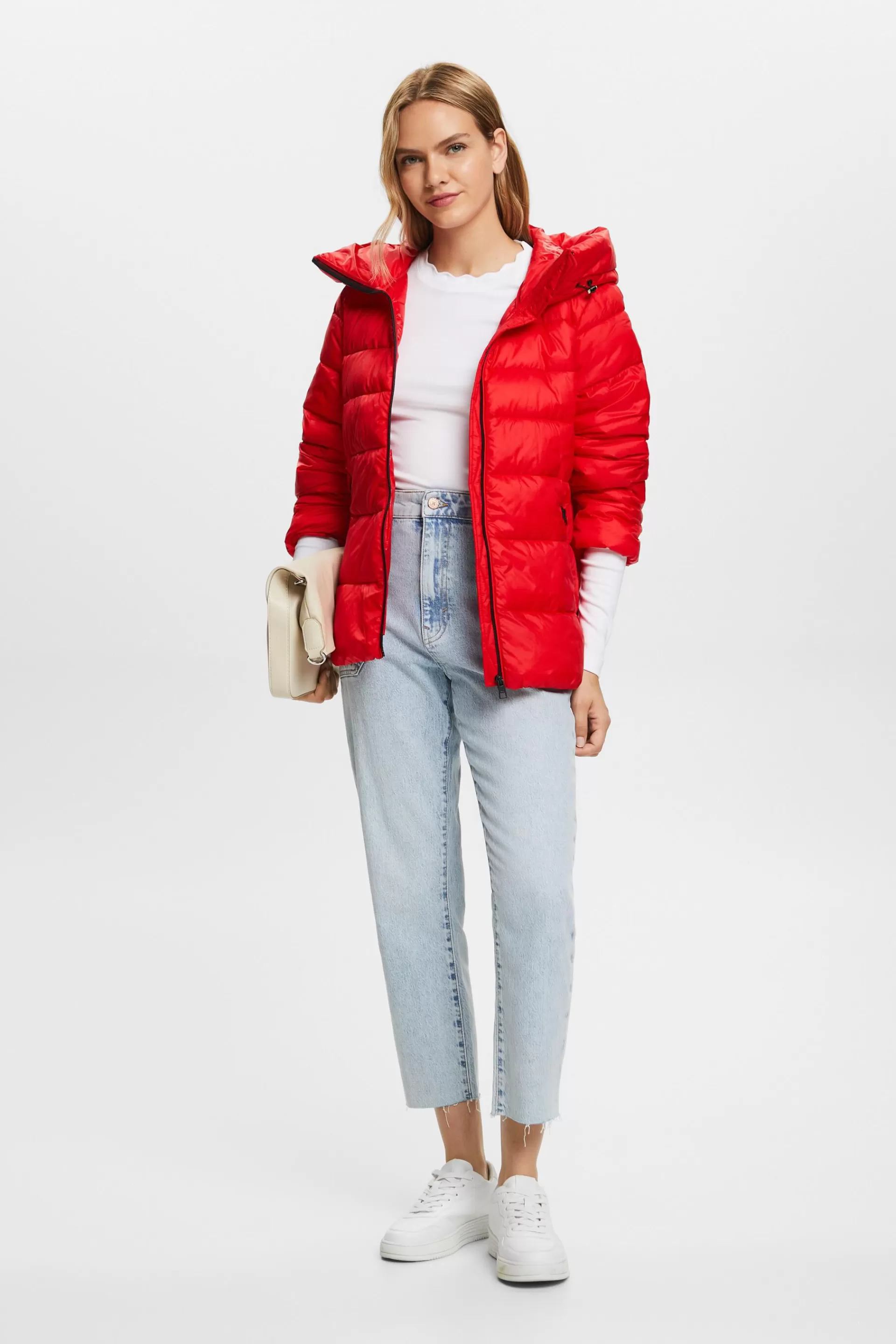Recycelt: Pufferjacke mit Kapuze-ESPRIT Clearance