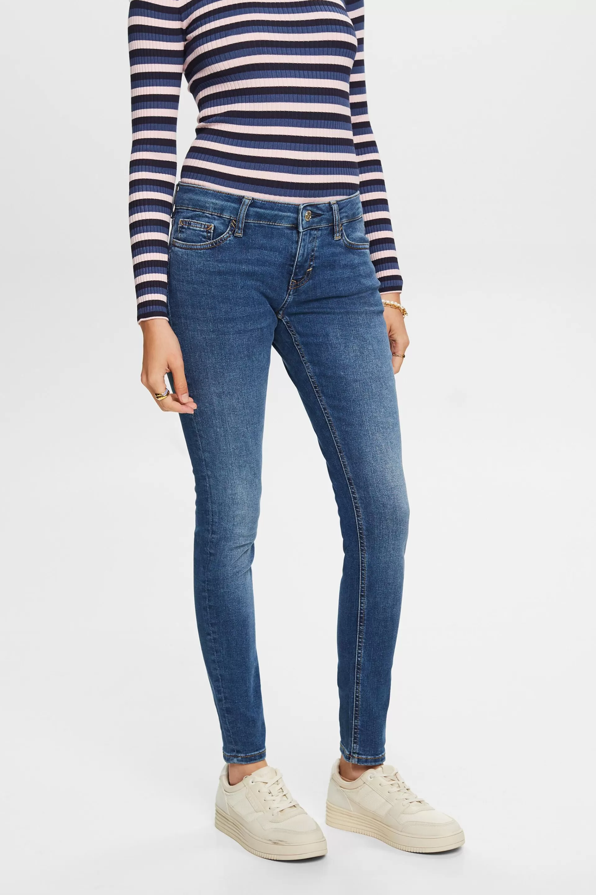 Recycelt: Skinny Jeans mit niedrigem Bund-ESPRIT Outlet