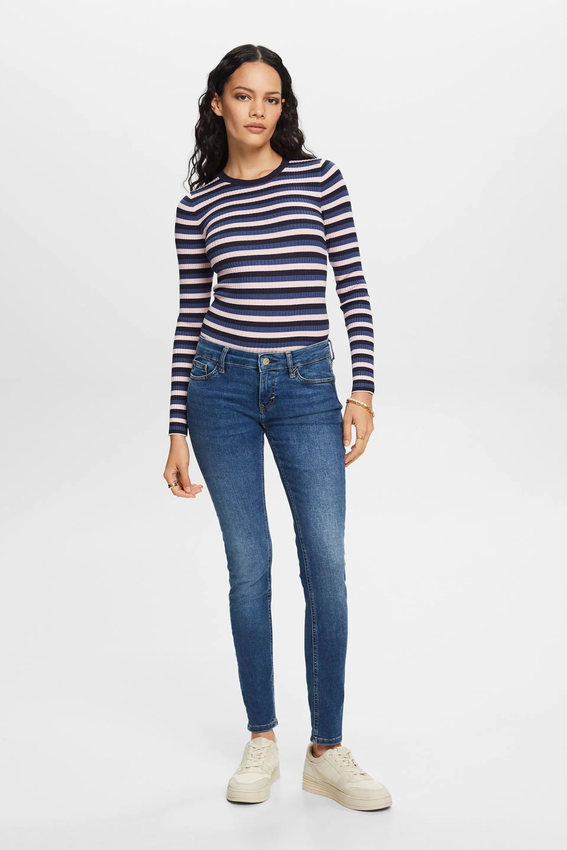 Recycelt: Skinny Jeans mit niedrigem Bund-ESPRIT Outlet