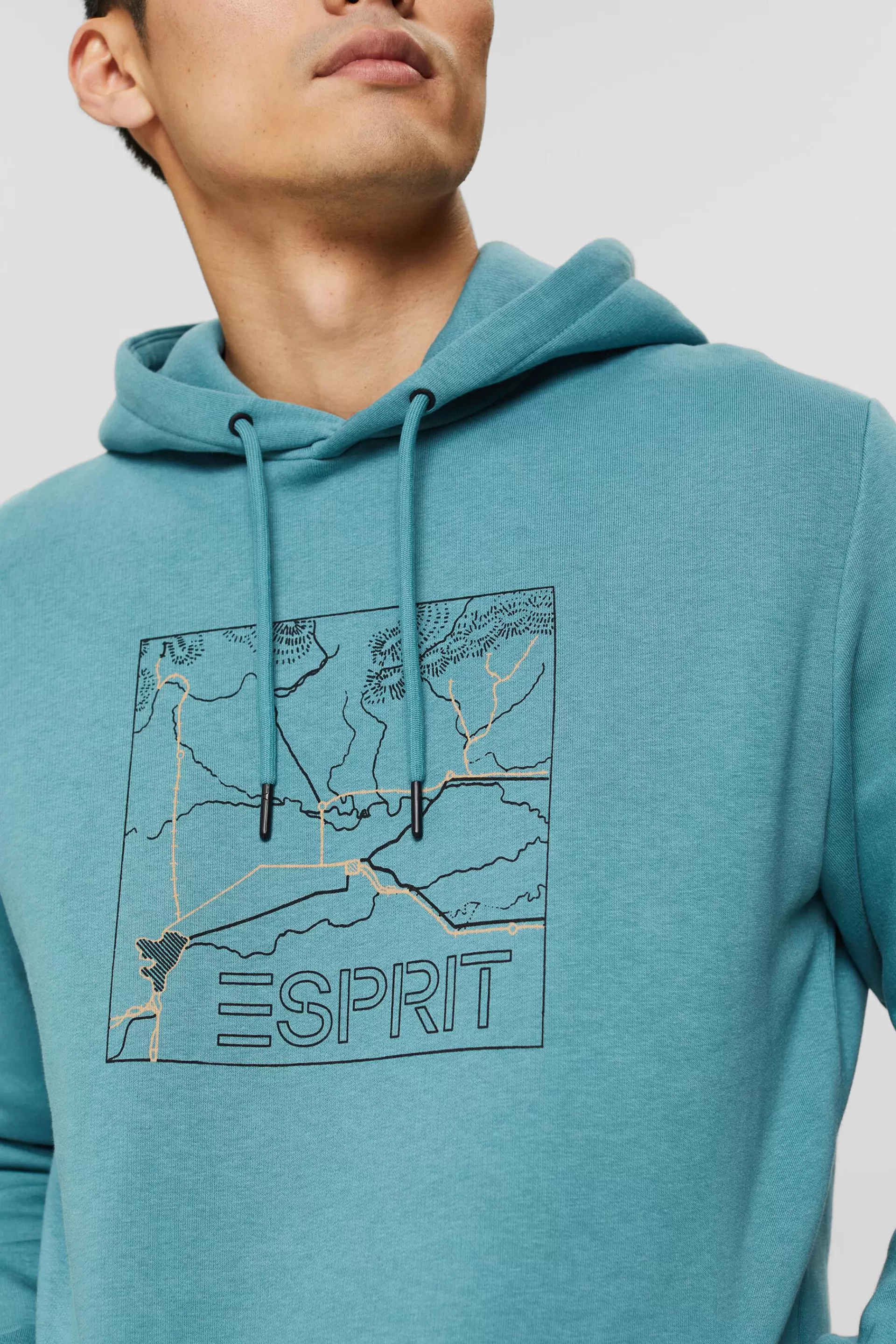 Recycelt: Sweatshirt-Hoodie mit Print-ESPRIT Shop