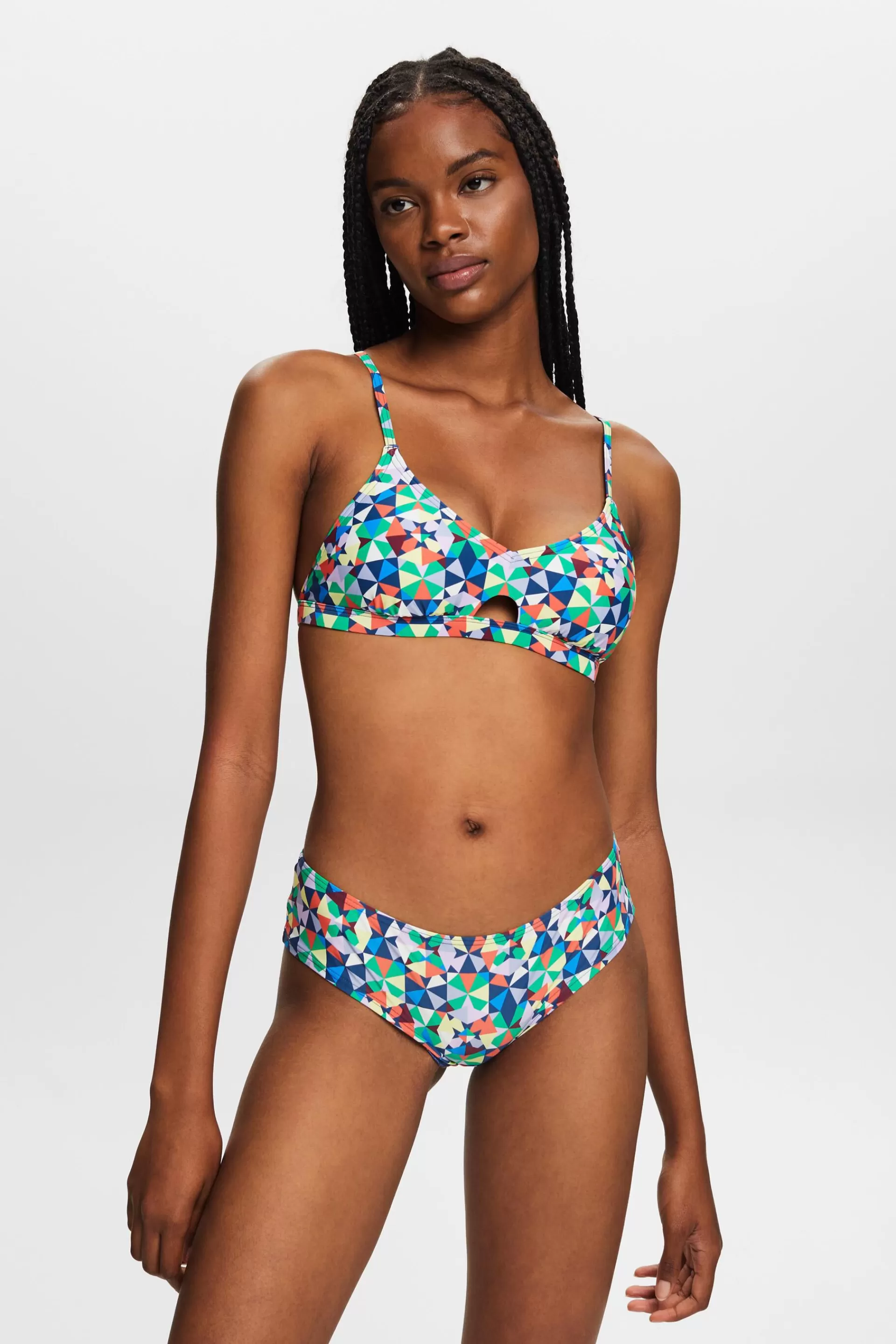 Recycelt: wattiertes Bikini-Top mit Allover-Muster-ESPRIT Flash Sale