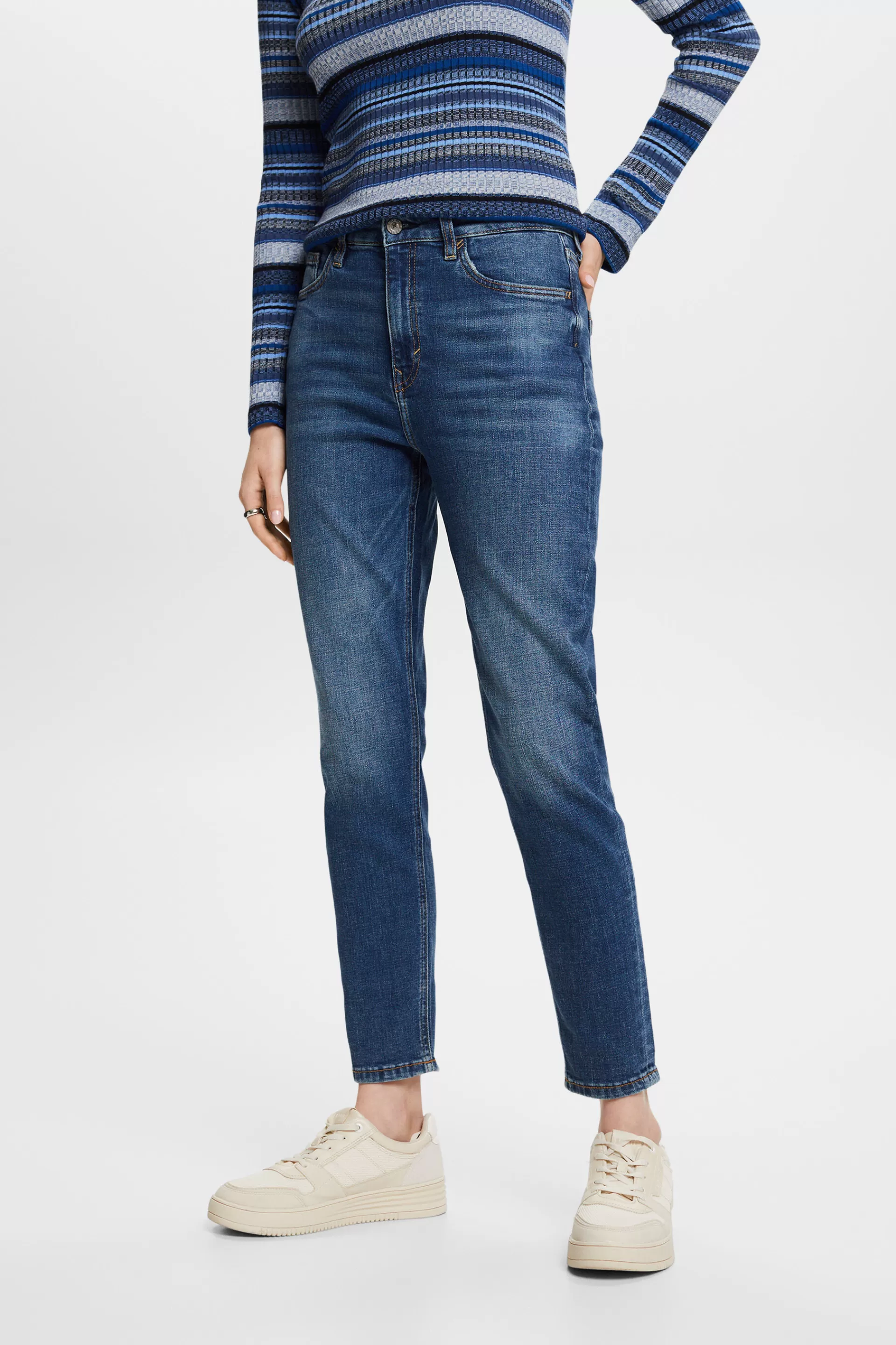 Retro-Classic-Jeans mit mittlerer Bundhöhe-ESPRIT Fashion